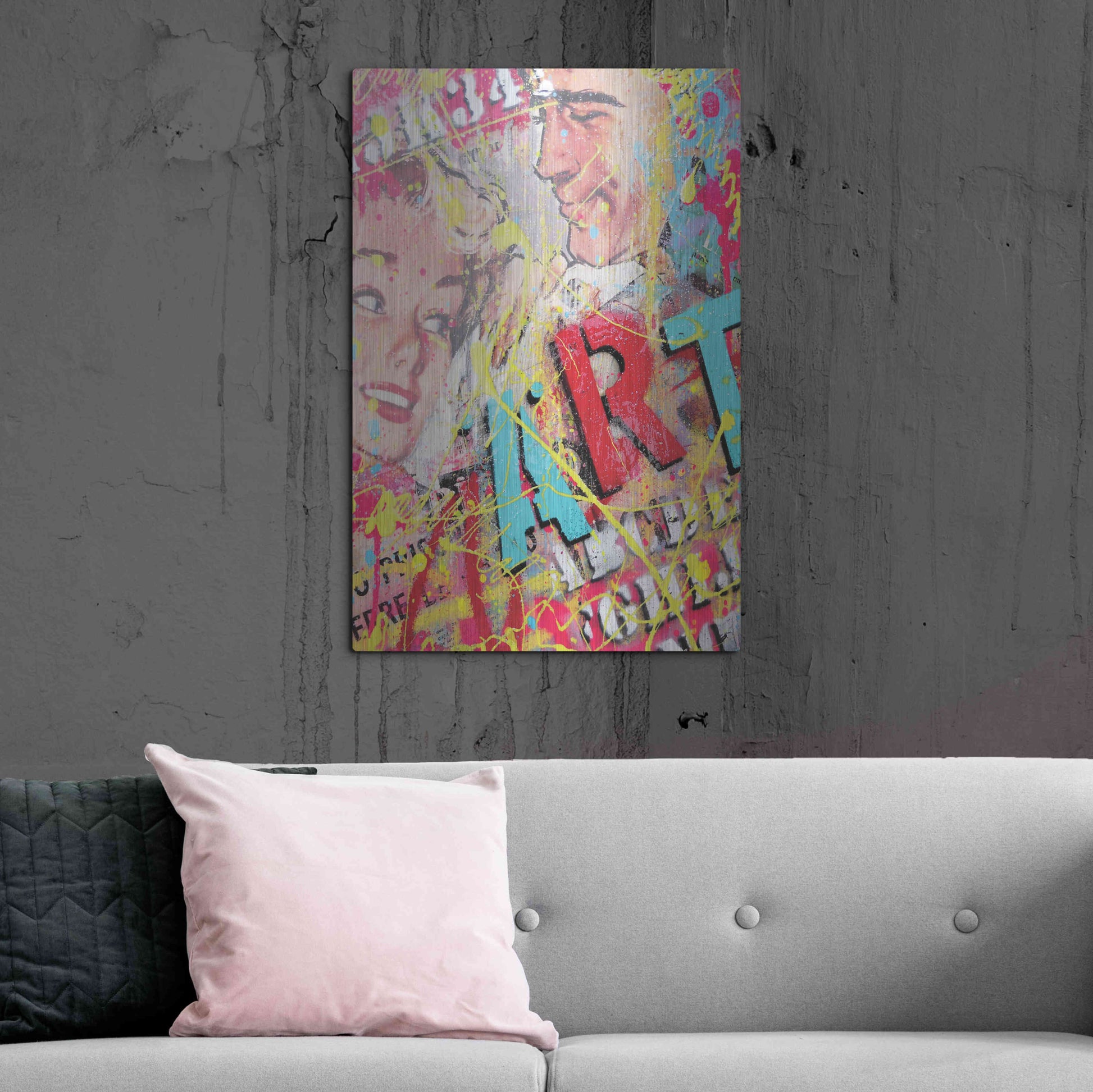 Luxe Metal Art 'ART' by David Drioton, Metal Wall Art,24x36