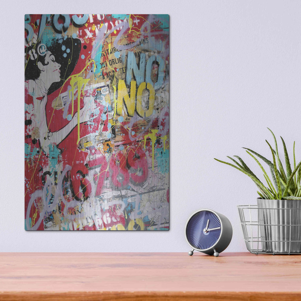 Luxe Metal Art 'Breakfast at Tiffany's 2' by David Drioton, Metal Wall Art,12x16