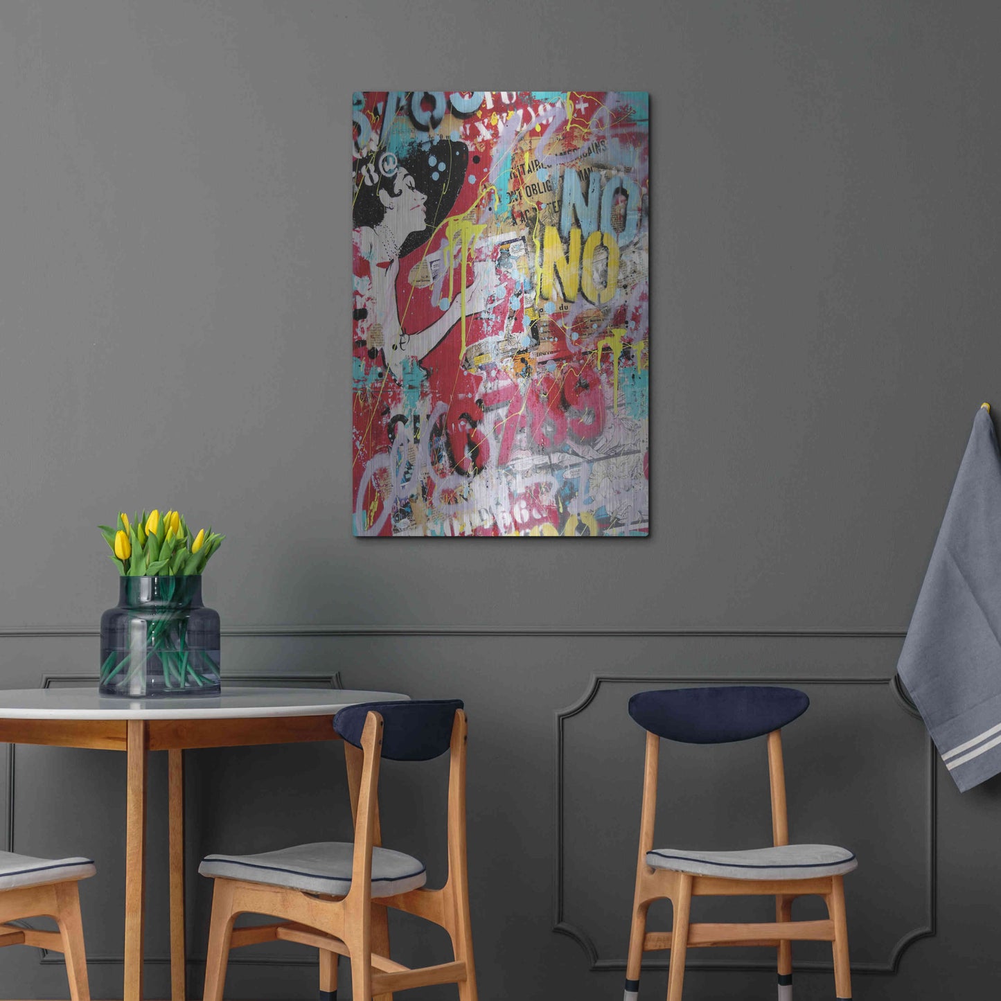 Luxe Metal Art 'Breakfast at Tiffany's 2' by David Drioton, Metal Wall Art,24x36