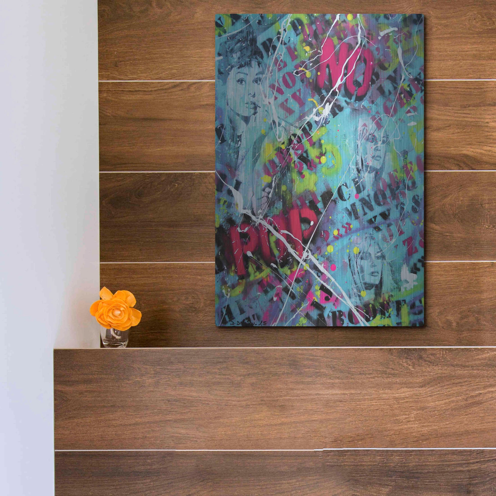 Luxe Metal Art 'Breakfast at Tiffany's' by David Drioton, Metal Wall Art,12x16