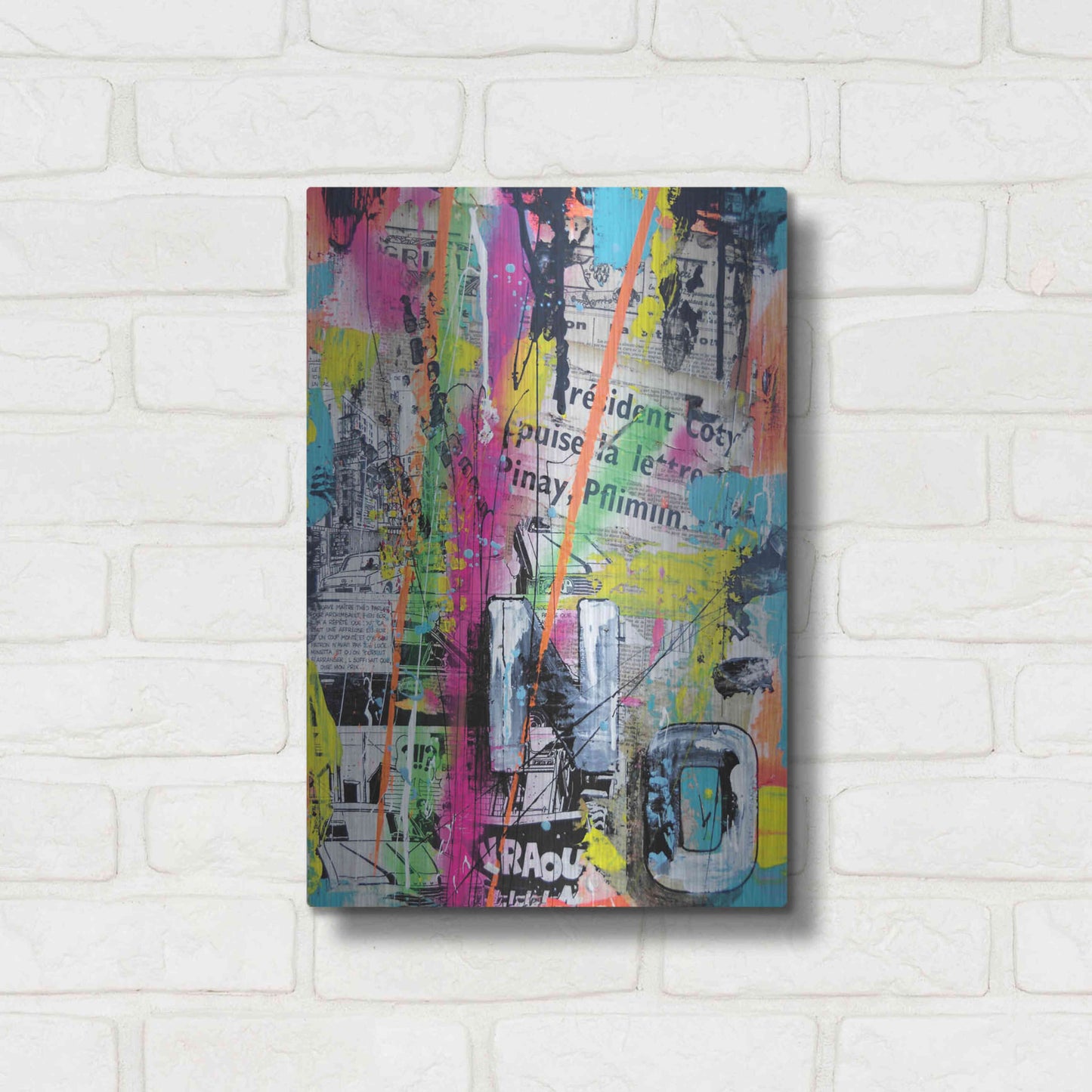 Luxe Metal Art 'Colorful Denial' by David Drioton, Metal Wall Art,12x16