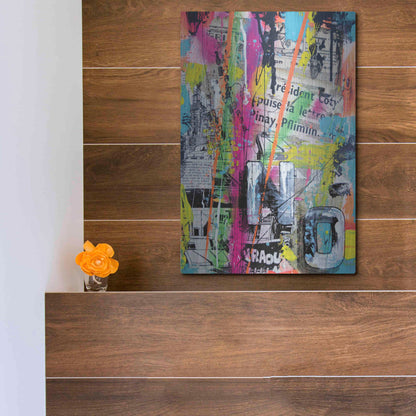 Luxe Metal Art 'Colorful Denial' by David Drioton, Metal Wall Art,12x16