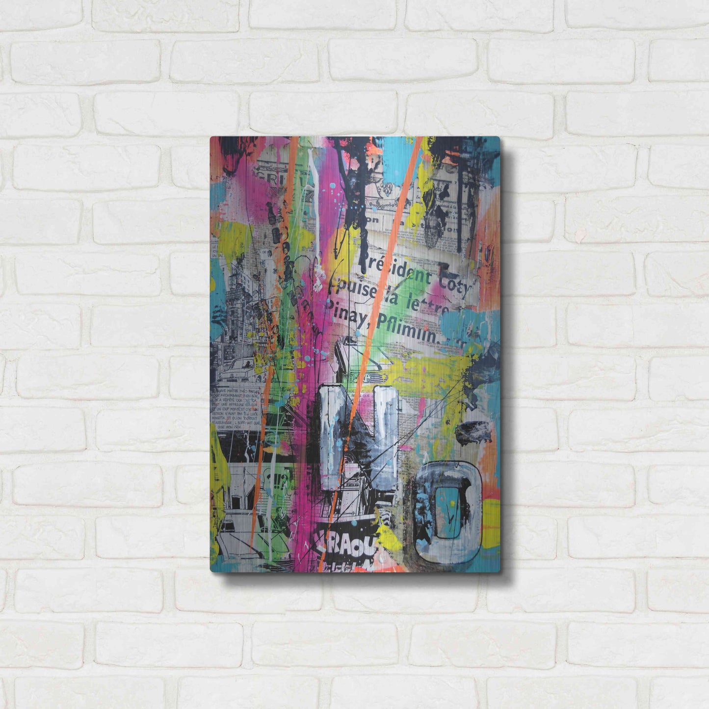 Luxe Metal Art 'Colorful Denial' by David Drioton, Metal Wall Art,16x24