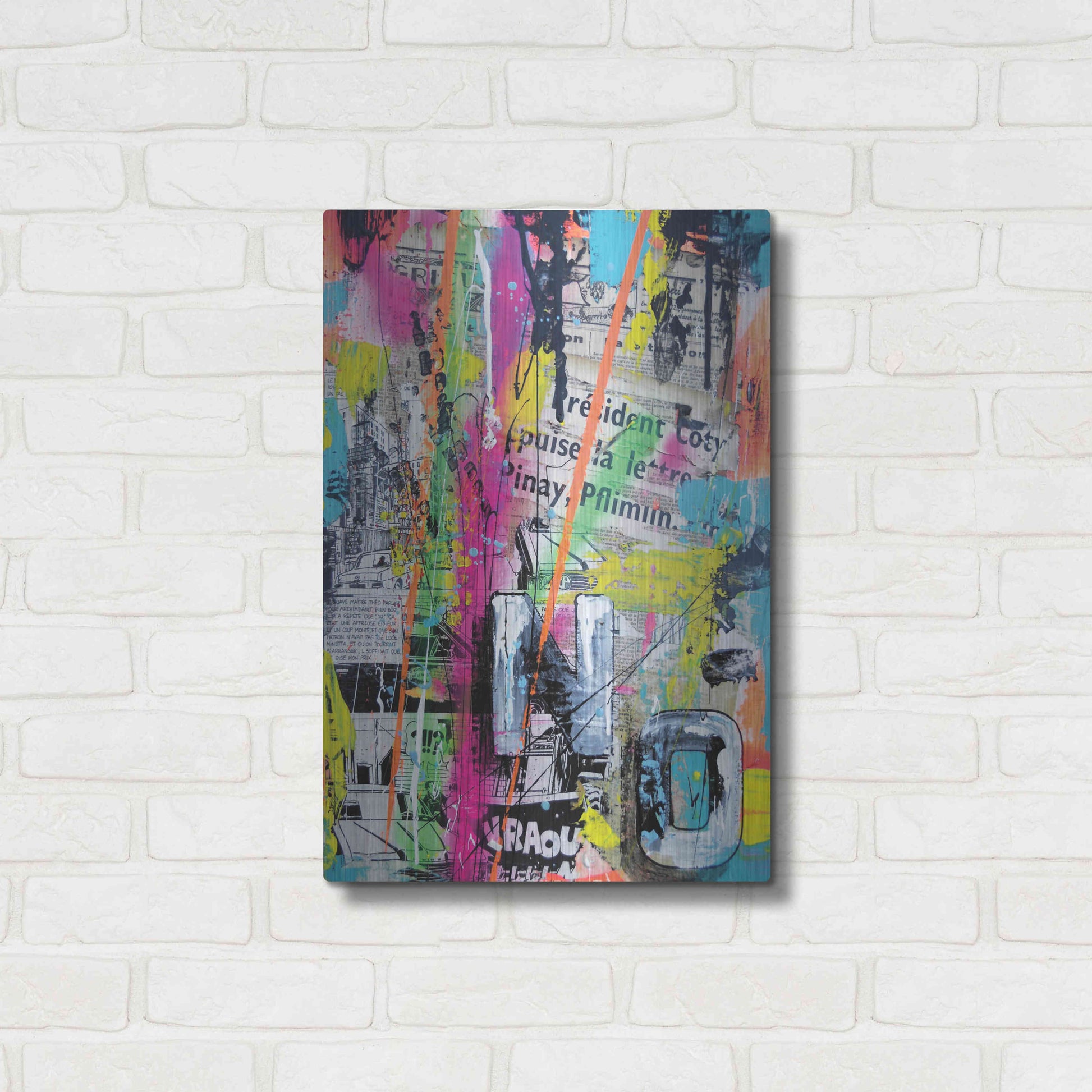 Luxe Metal Art 'Colorful Denial' by David Drioton, Metal Wall Art,16x24