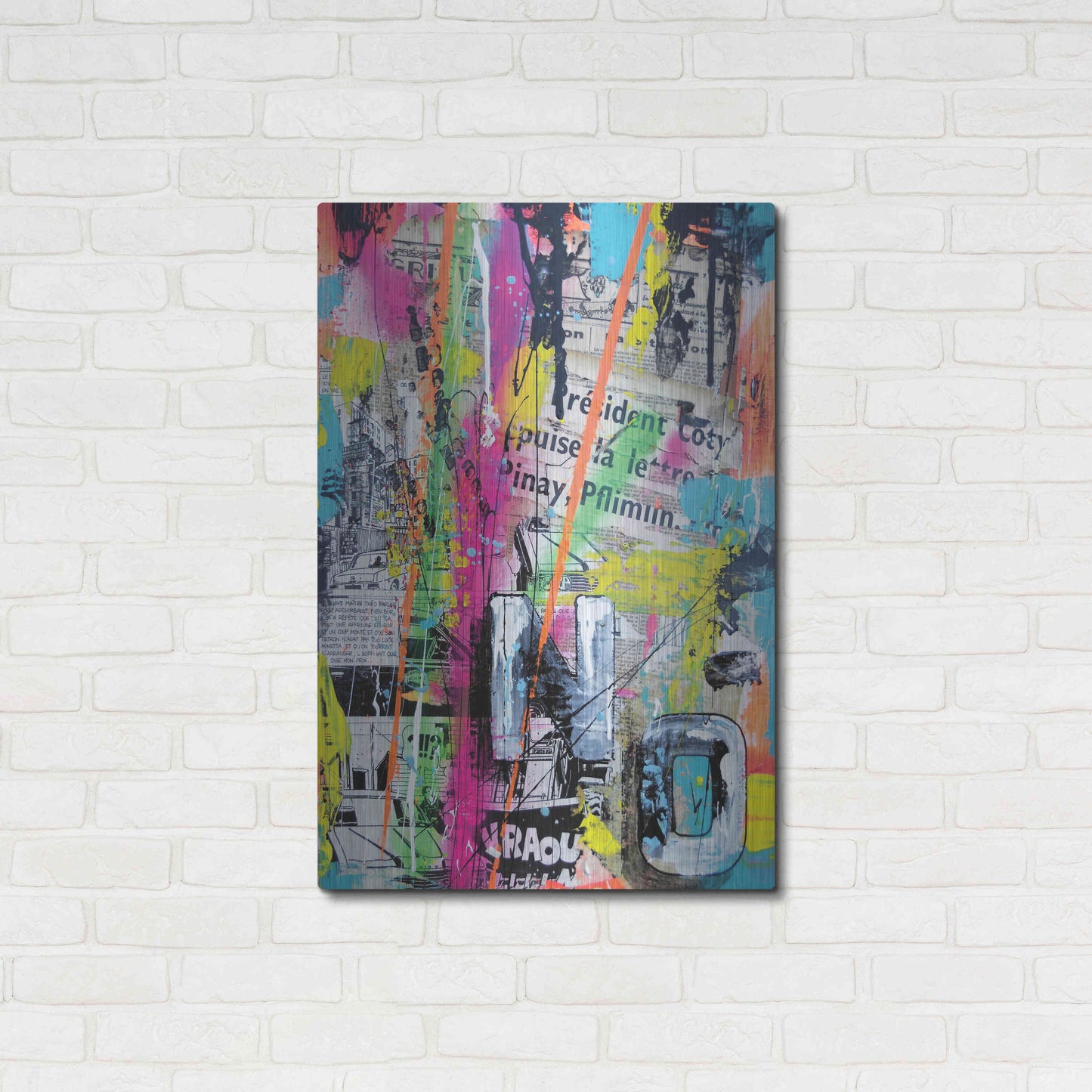 Luxe Metal Art 'Colorful Denial' by David Drioton, Metal Wall Art,24x36