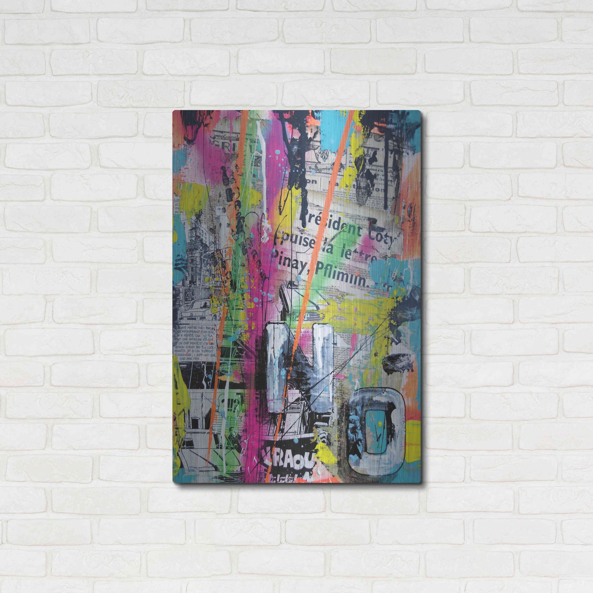 Luxe Metal Art 'Colorful Denial' by David Drioton, Metal Wall Art,24x36