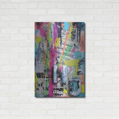 Luxe Metal Art 'Colorful Denial' by David Drioton, Metal Wall Art,24x36