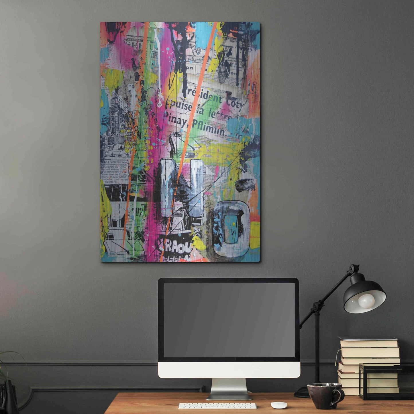 Luxe Metal Art 'Colorful Denial' by David Drioton, Metal Wall Art,24x36