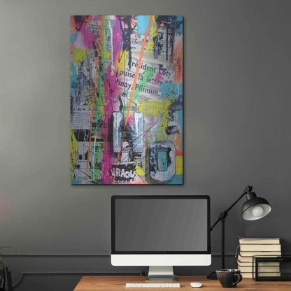 Luxe Metal Art 'Colorful Denial' by David Drioton, Metal Wall Art,24x36
