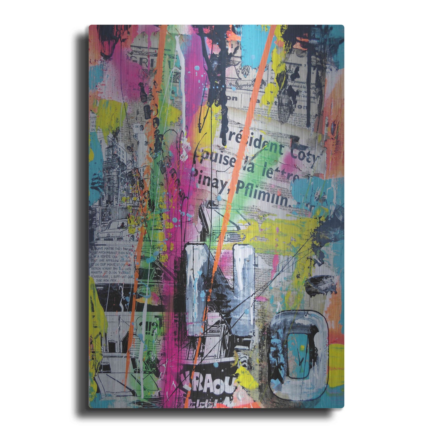 Luxe Metal Art 'Colorful Denial' by David Drioton, Metal Wall Art