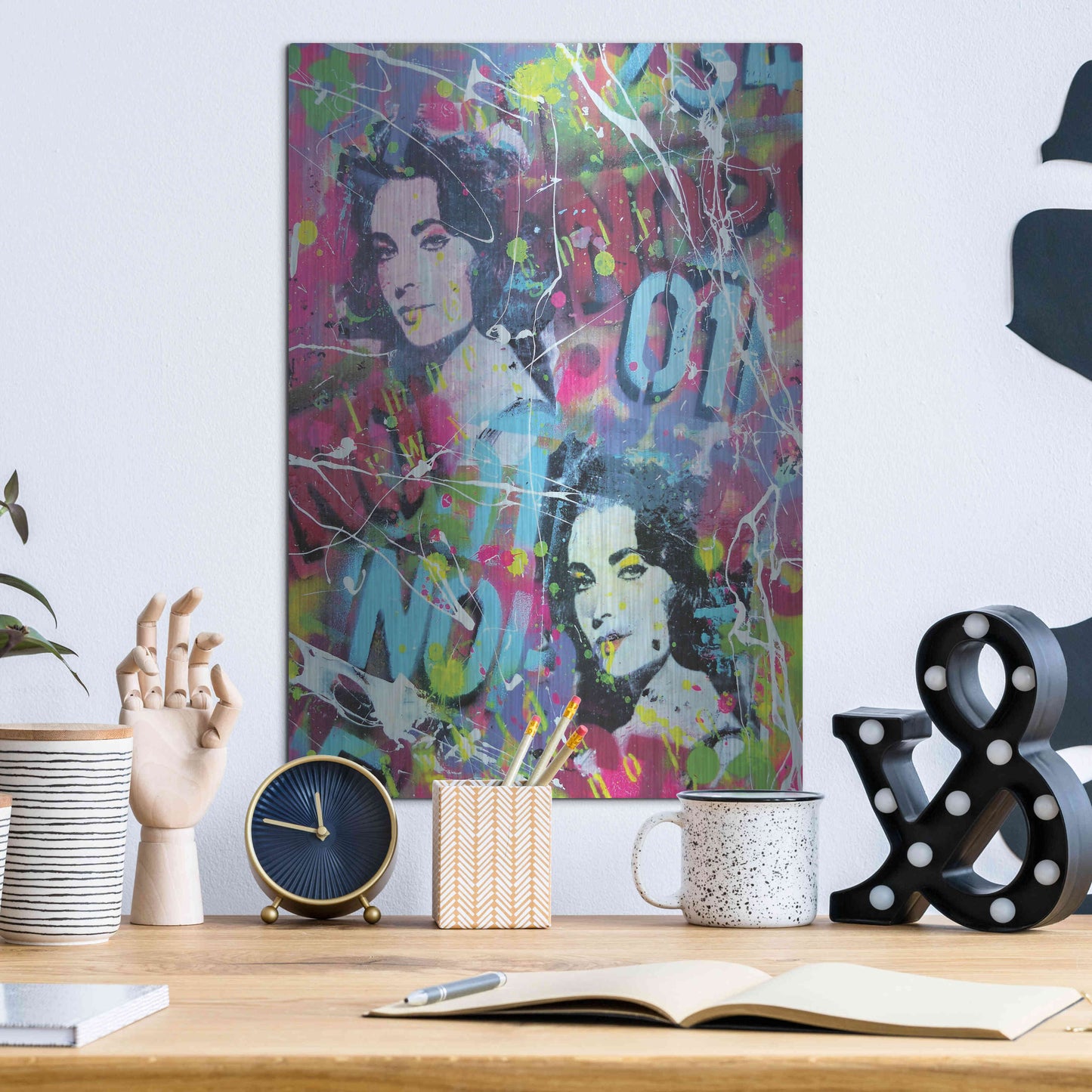 Luxe Metal Art 'Deep Eyes' by David Drioton, Metal Wall Art,12x16