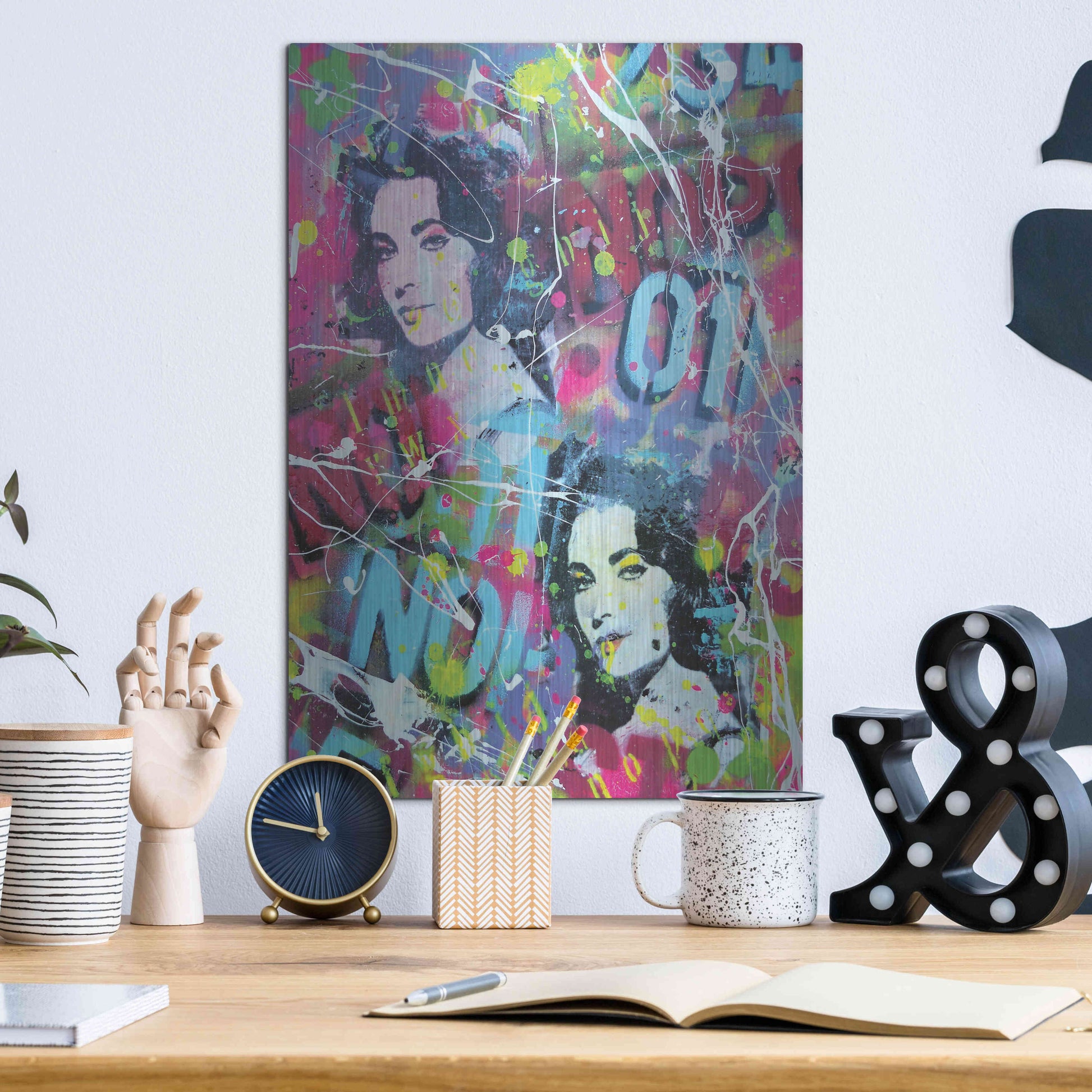 Luxe Metal Art 'Deep Eyes' by David Drioton, Metal Wall Art,12x16