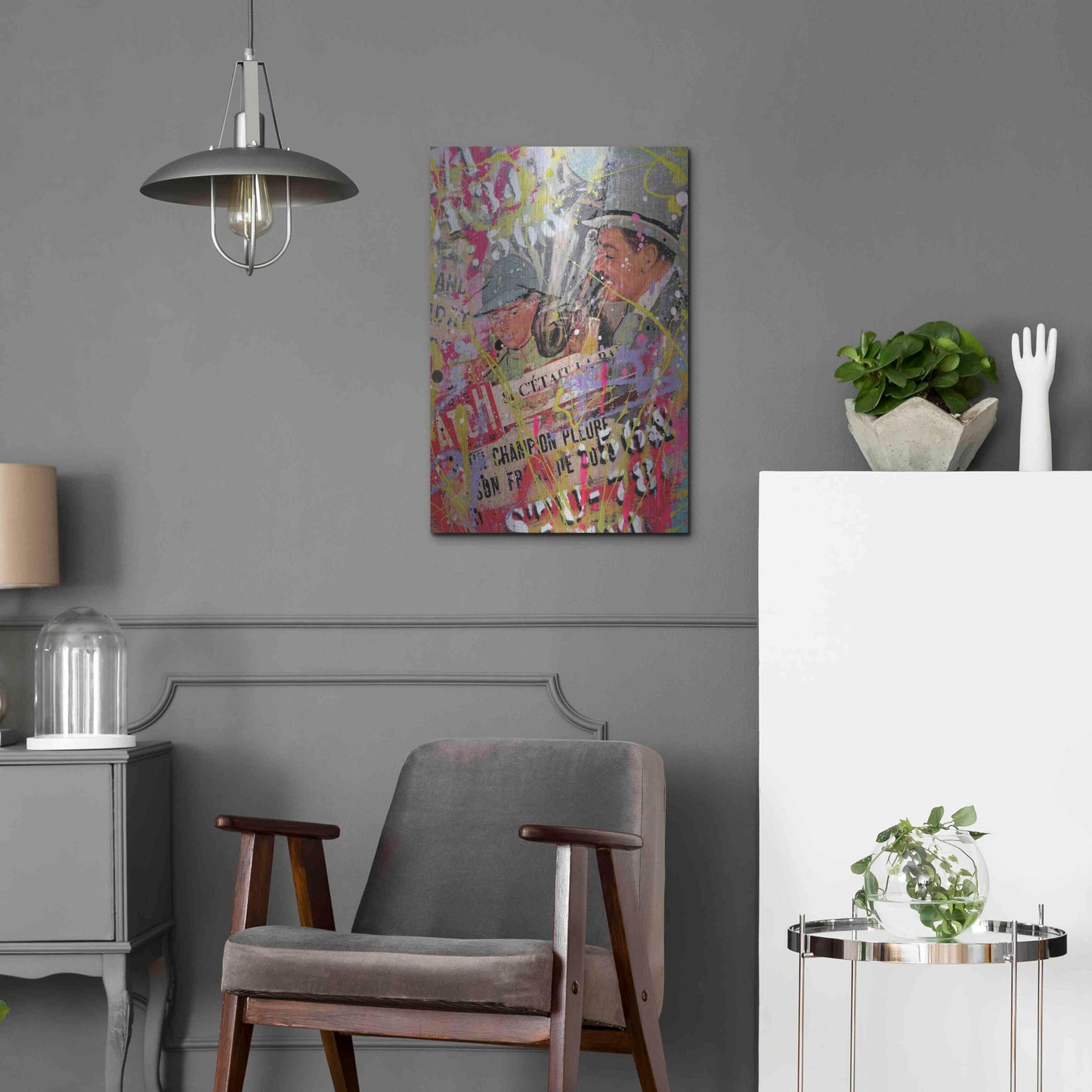 Luxe Metal Art 'Father Figure' by David Drioton, Metal Wall Art,16x24