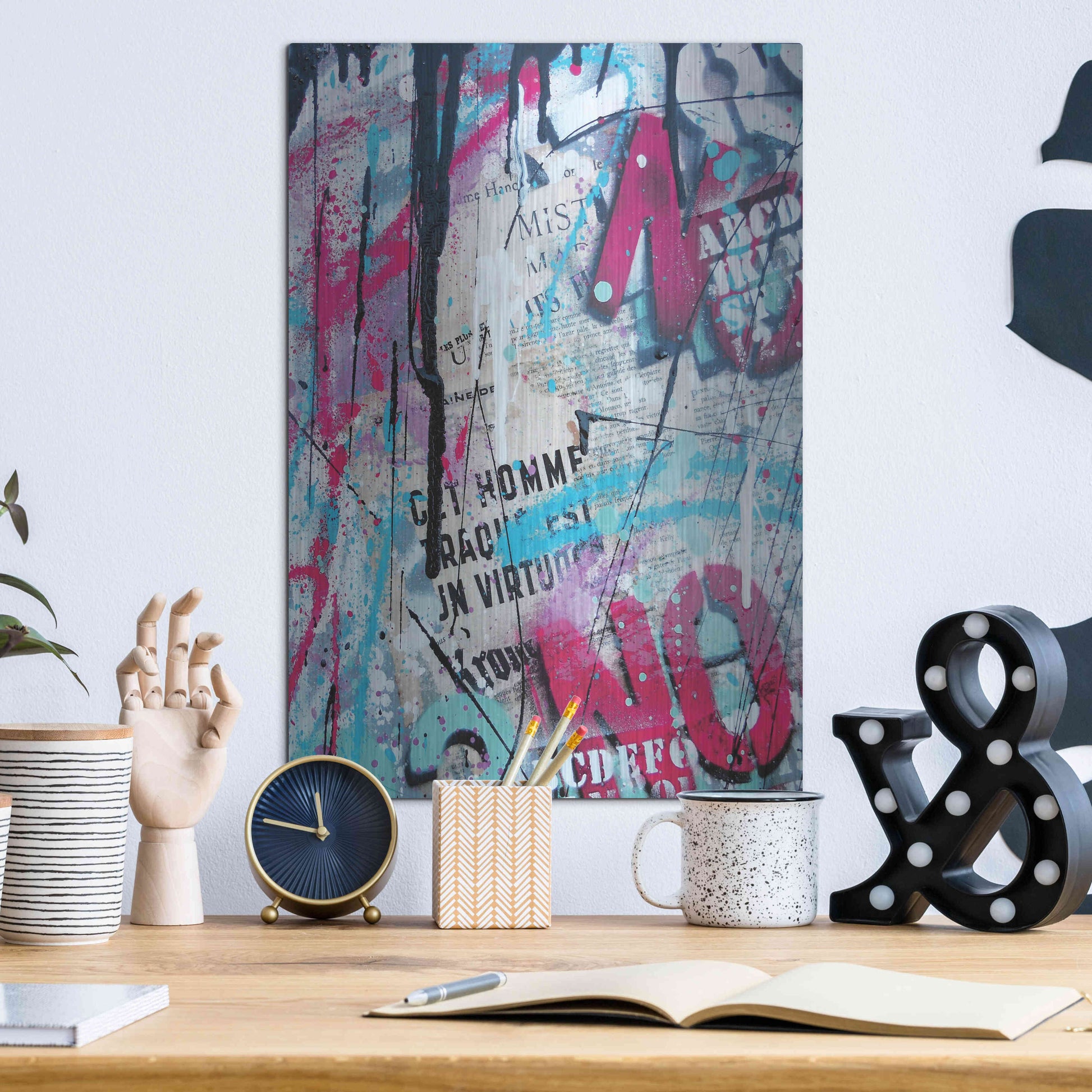 Luxe Metal Art 'Get Homme' by David Drioton, Metal Wall Art,12x16