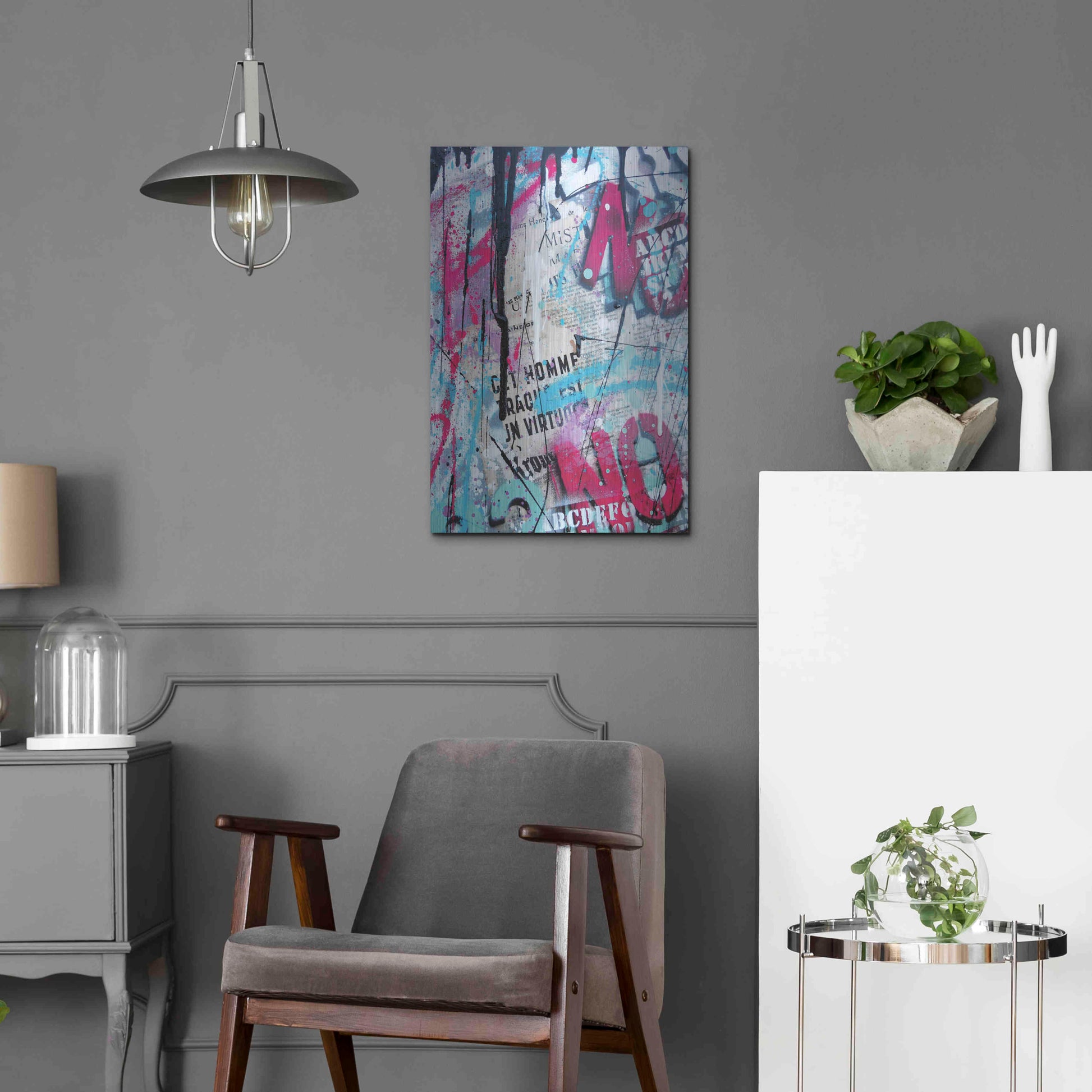 Luxe Metal Art 'Get Homme' by David Drioton, Metal Wall Art,16x24