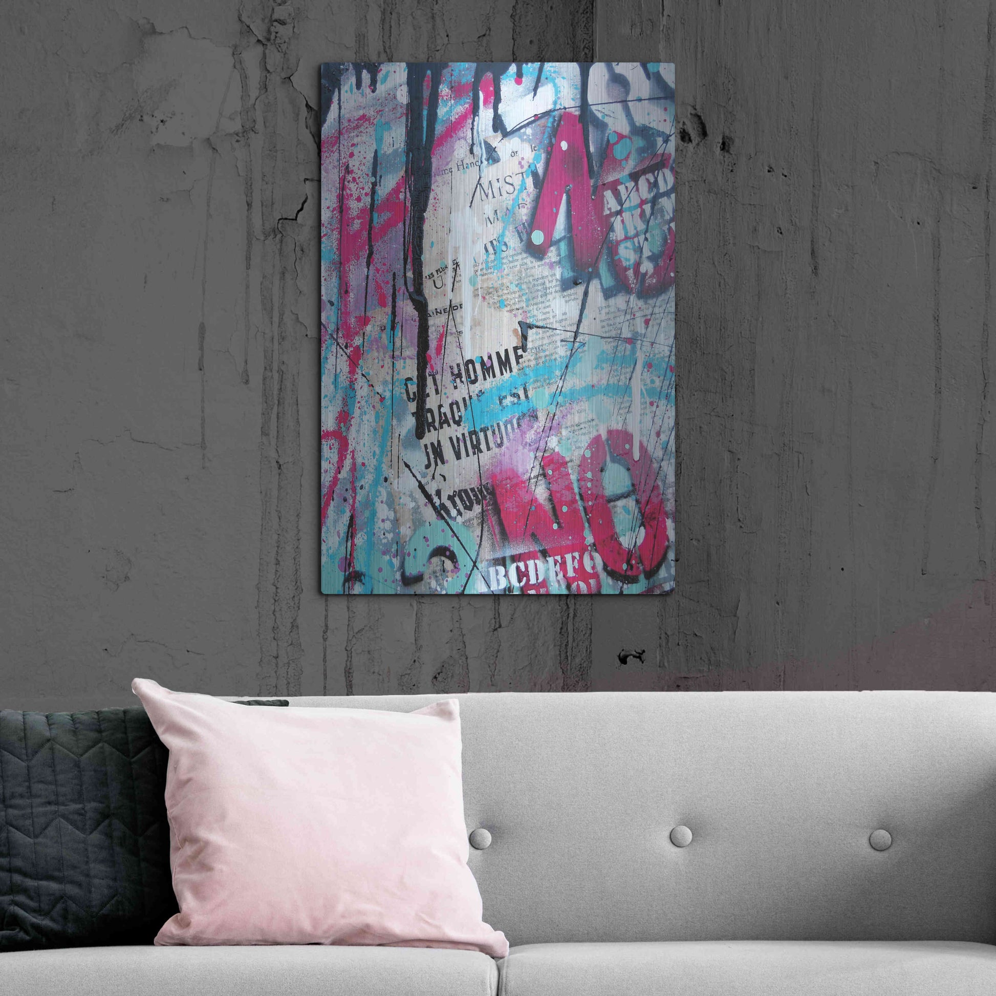 Luxe Metal Art 'Get Homme' by David Drioton, Metal Wall Art,24x36