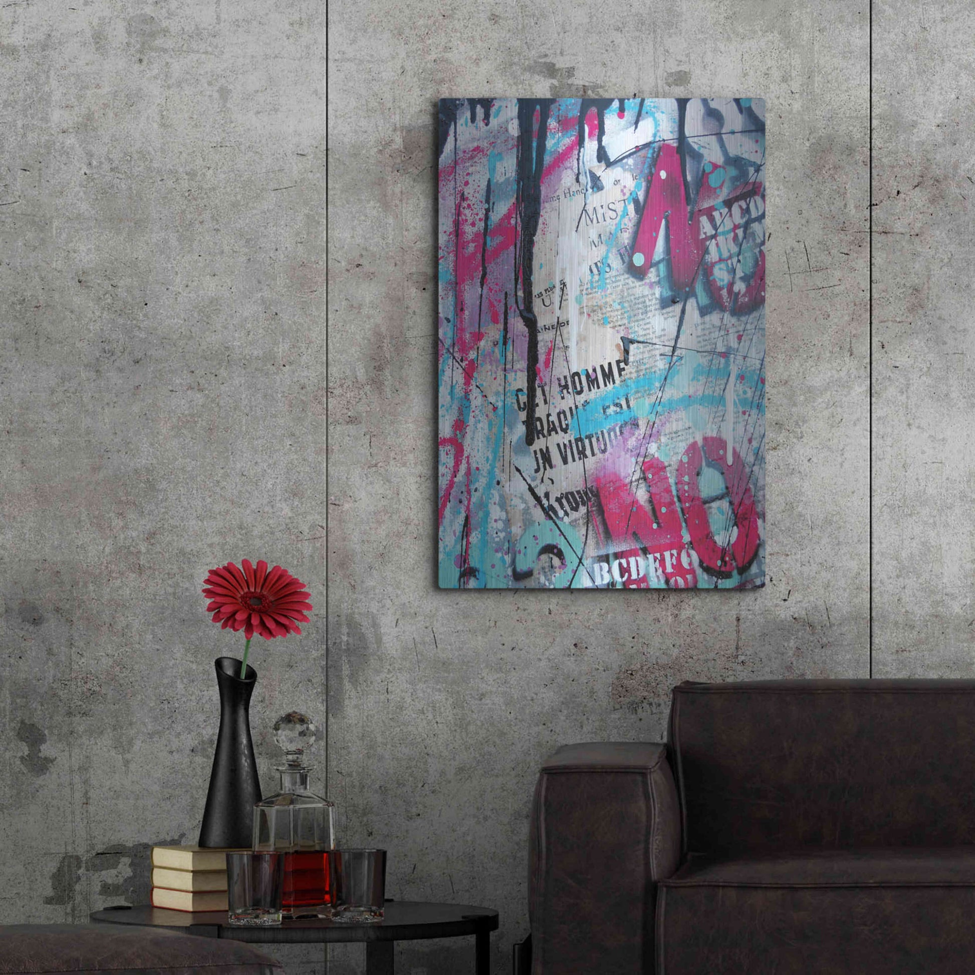 Luxe Metal Art 'Get Homme' by David Drioton, Metal Wall Art,24x36