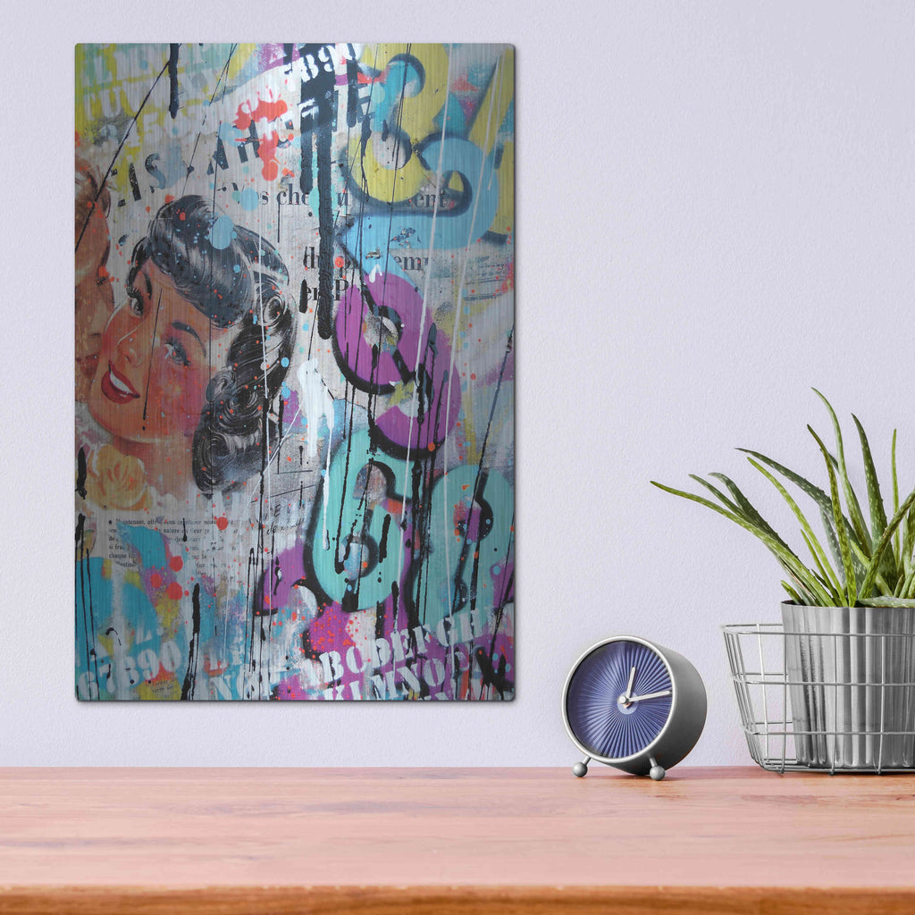 Luxe Metal Art 'Good Bye Kiss' by David Drioton, Metal Wall Art,12x16