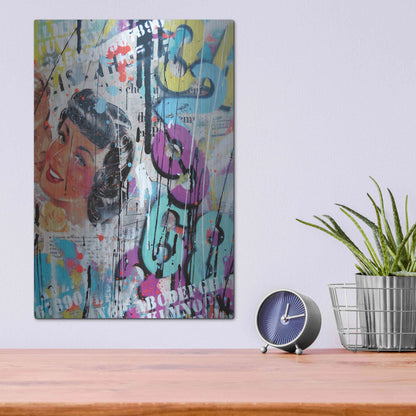 Luxe Metal Art 'Good Bye Kiss' by David Drioton, Metal Wall Art,12x16