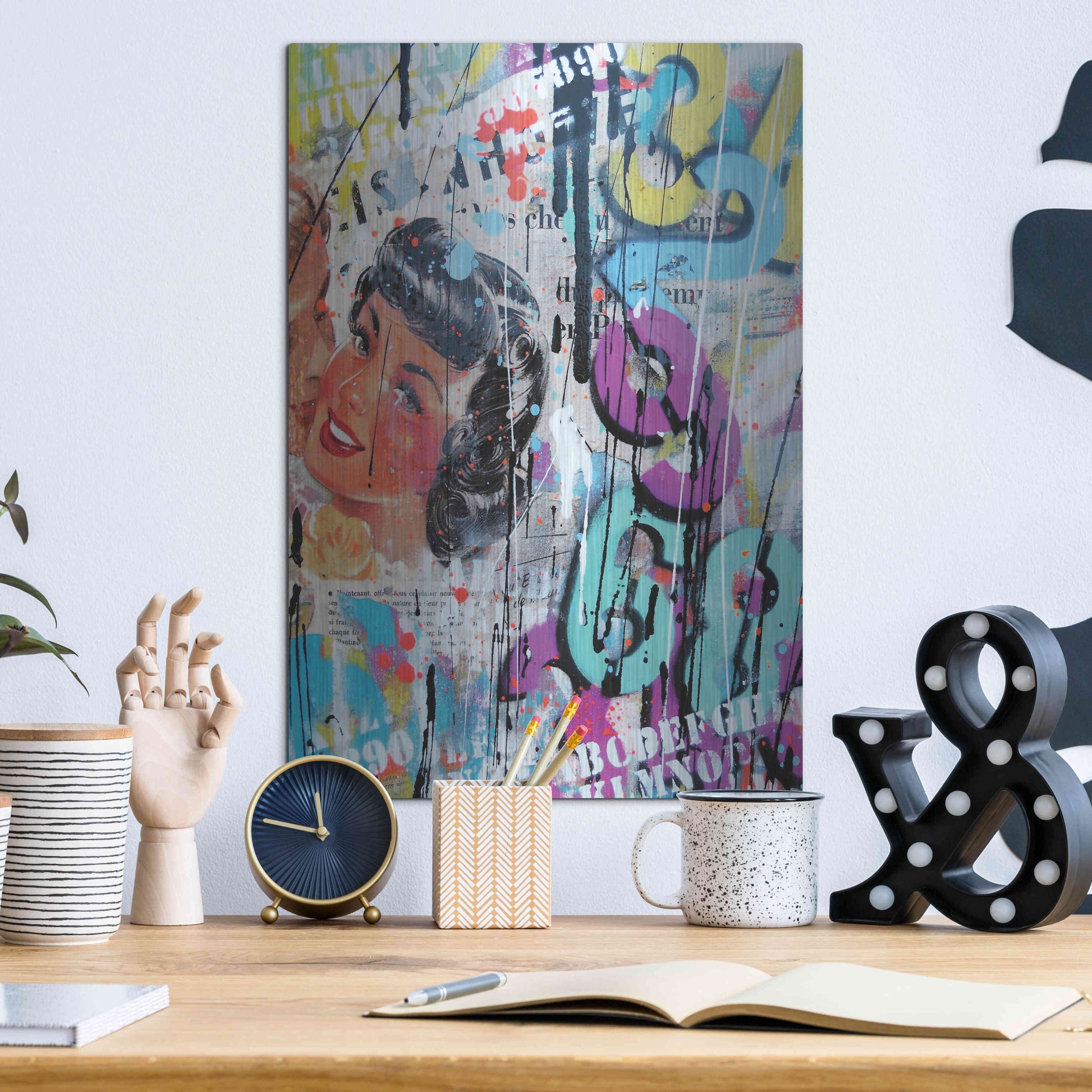 Luxe Metal Art 'Good Bye Kiss' by David Drioton, Metal Wall Art,12x16