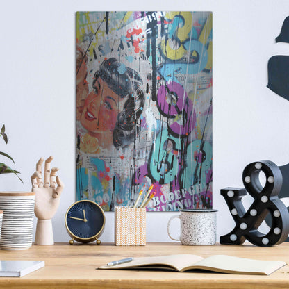 Luxe Metal Art 'Good Bye Kiss' by David Drioton, Metal Wall Art,12x16