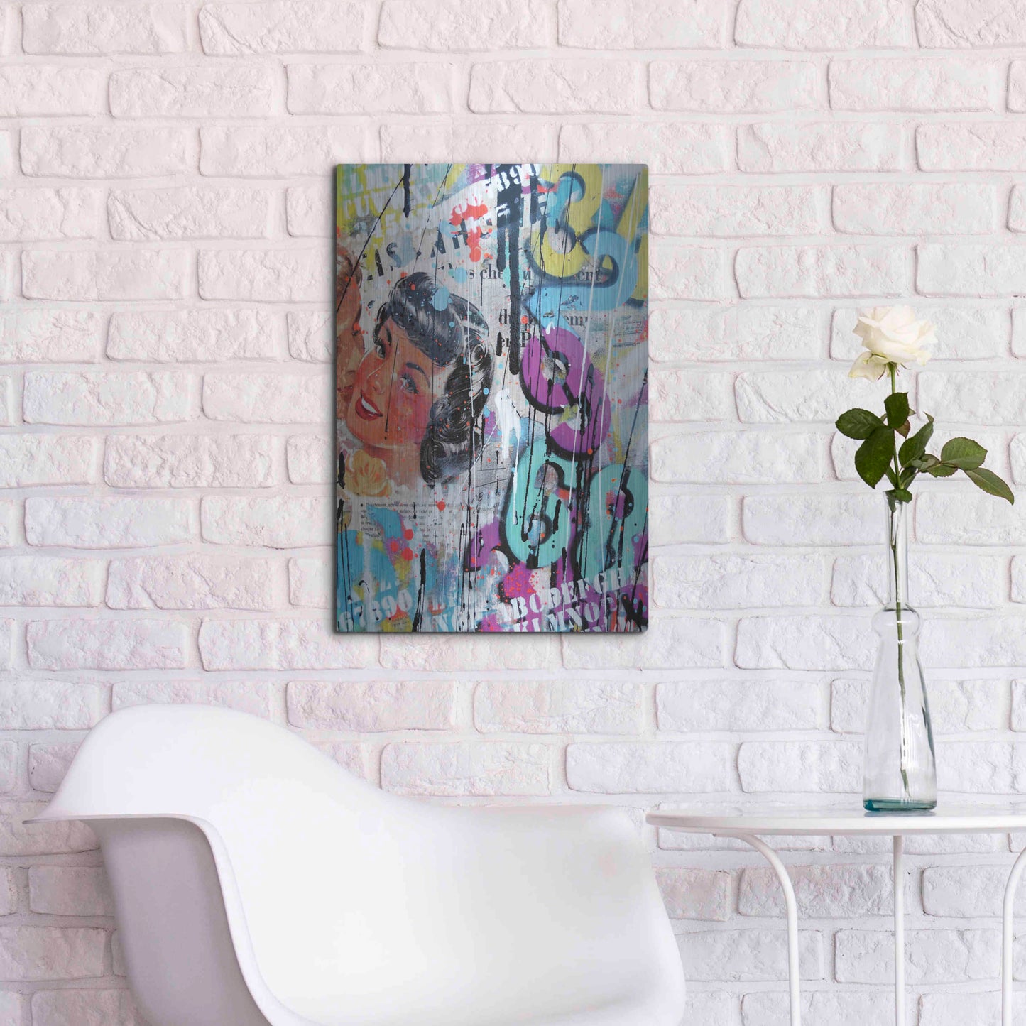 Luxe Metal Art 'Good Bye Kiss' by David Drioton, Metal Wall Art,16x24