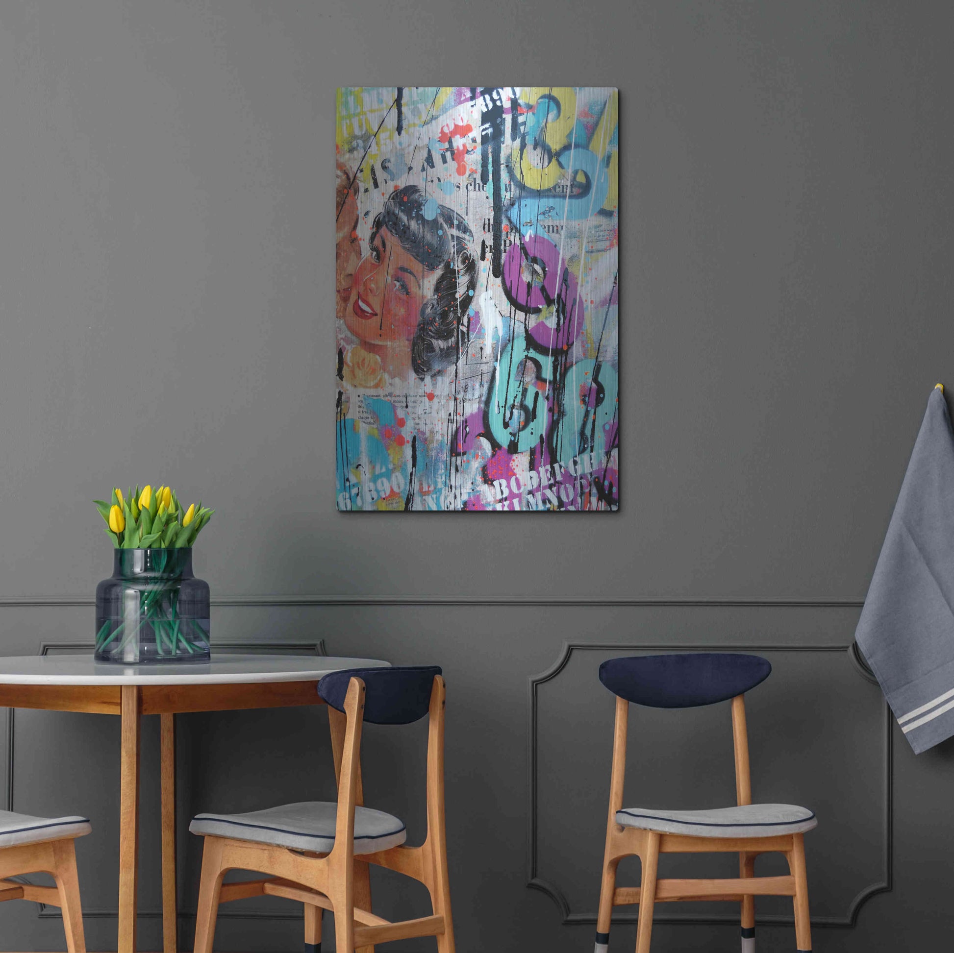 Luxe Metal Art 'Good Bye Kiss' by David Drioton, Metal Wall Art,24x36