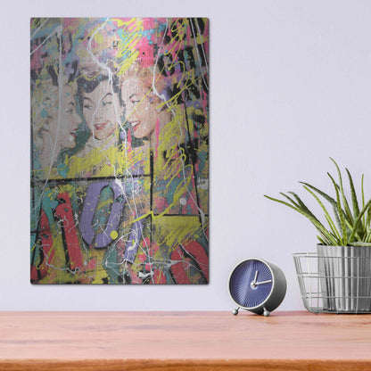 Luxe Metal Art 'Gossip' by David Drioton, Metal Wall Art,12x16