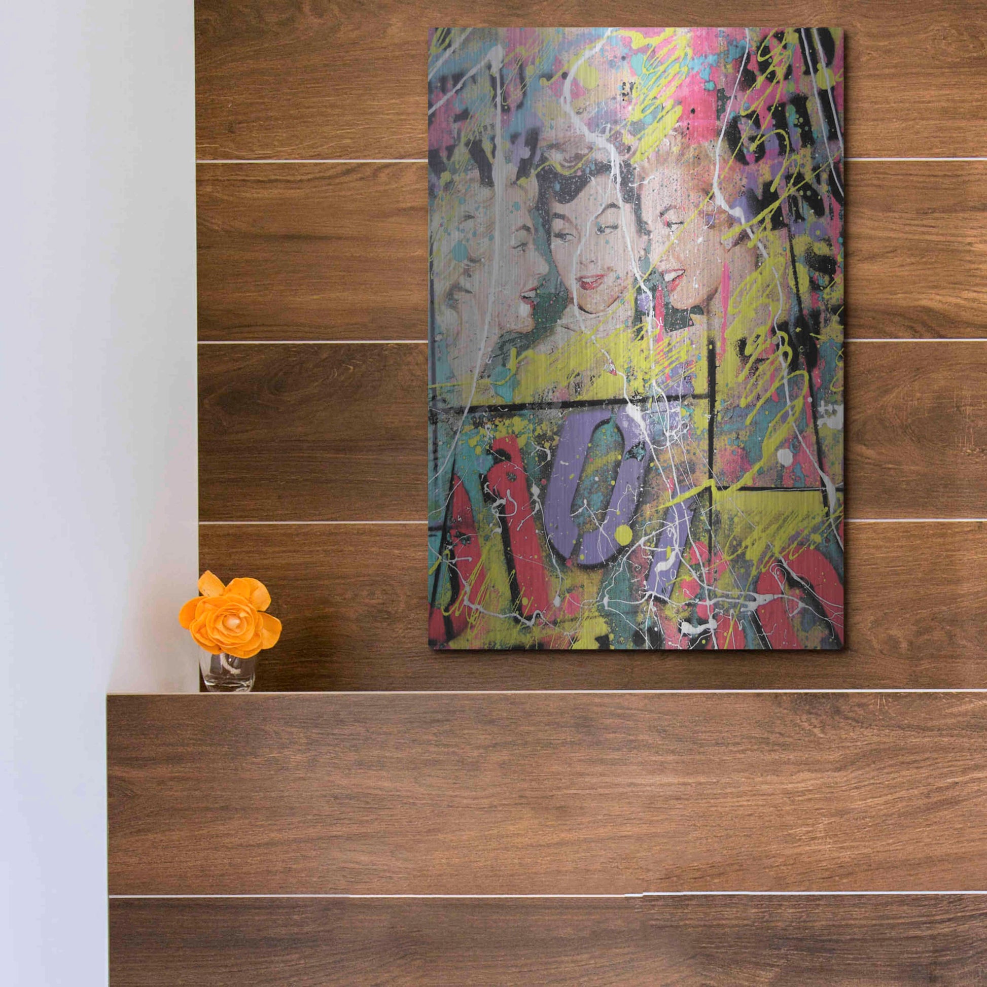 Luxe Metal Art 'Gossip' by David Drioton, Metal Wall Art,12x16