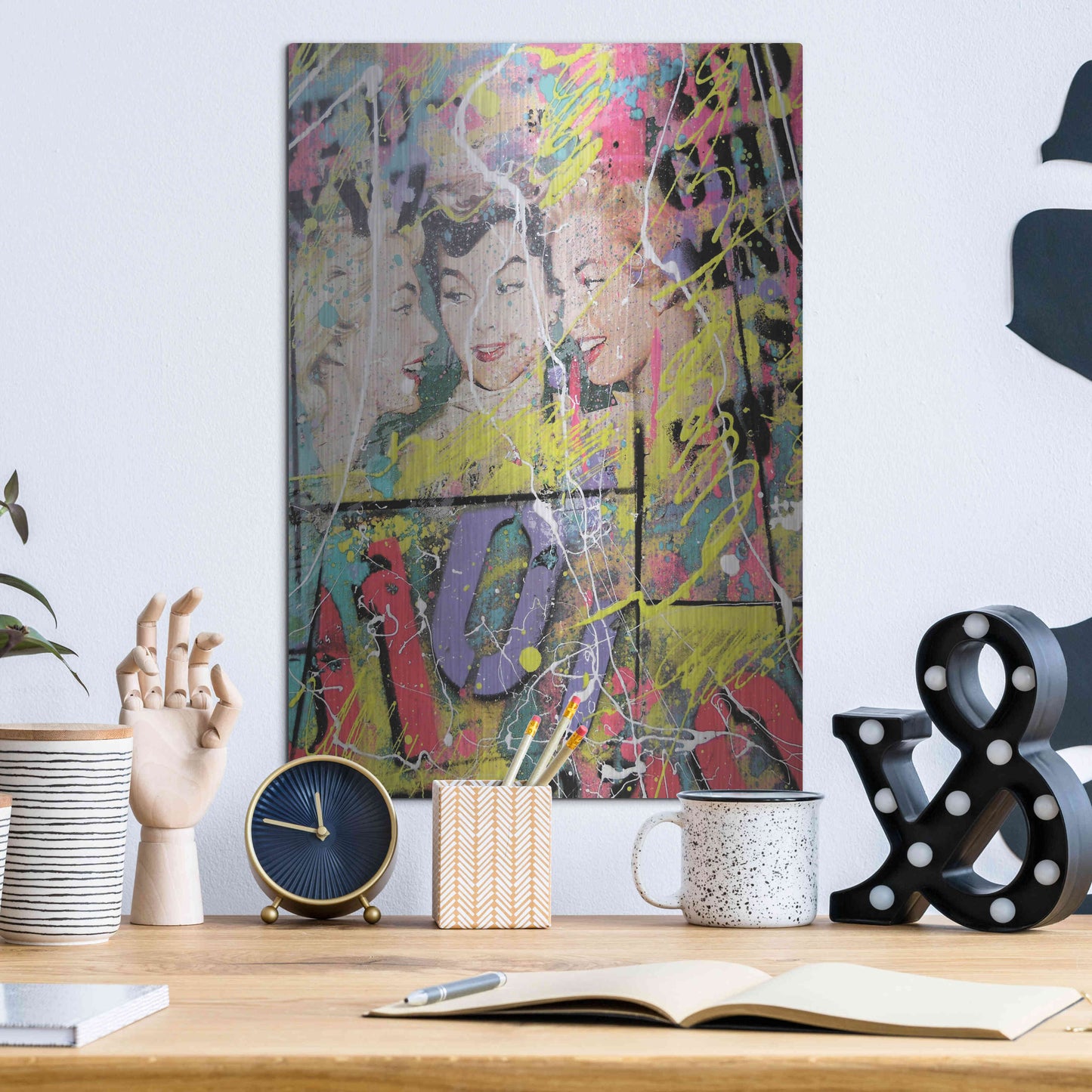 Luxe Metal Art 'Gossip' by David Drioton, Metal Wall Art,12x16