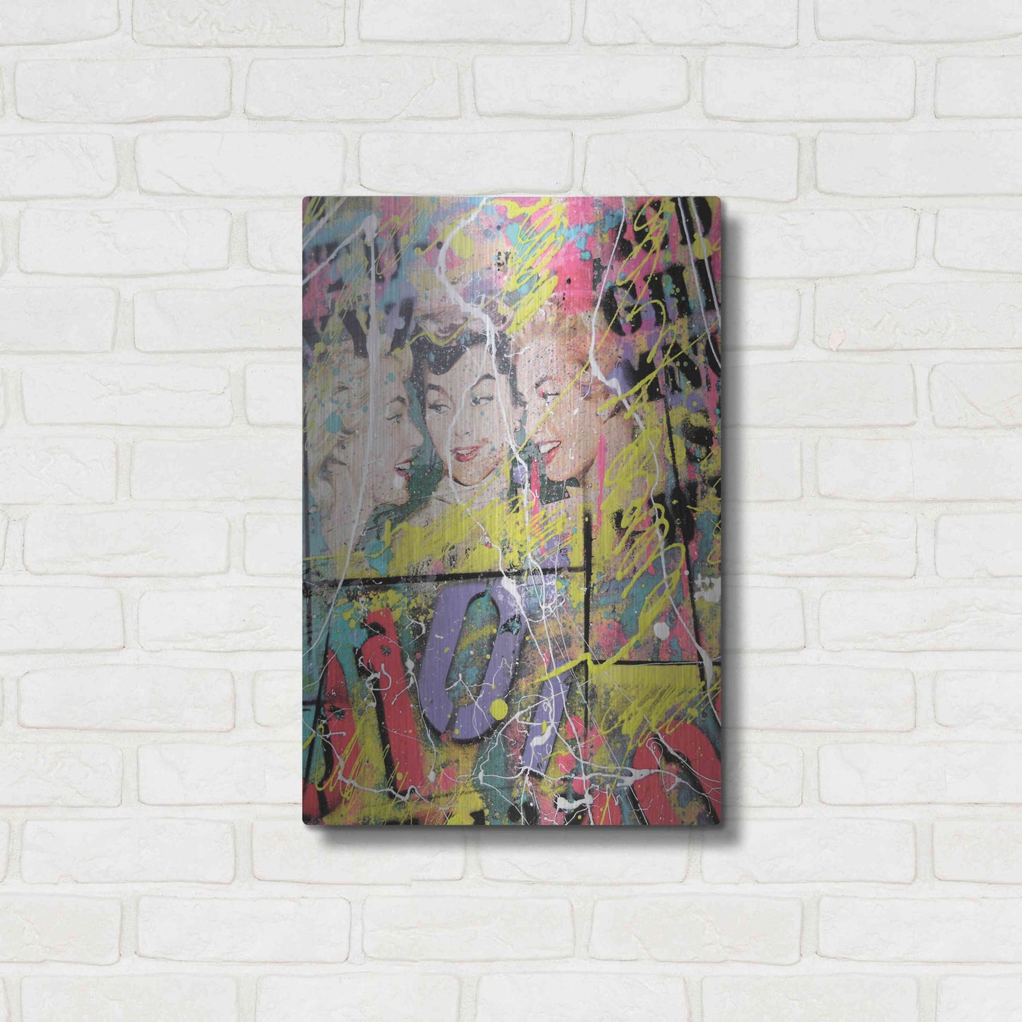 Luxe Metal Art 'Gossip' by David Drioton, Metal Wall Art,16x24