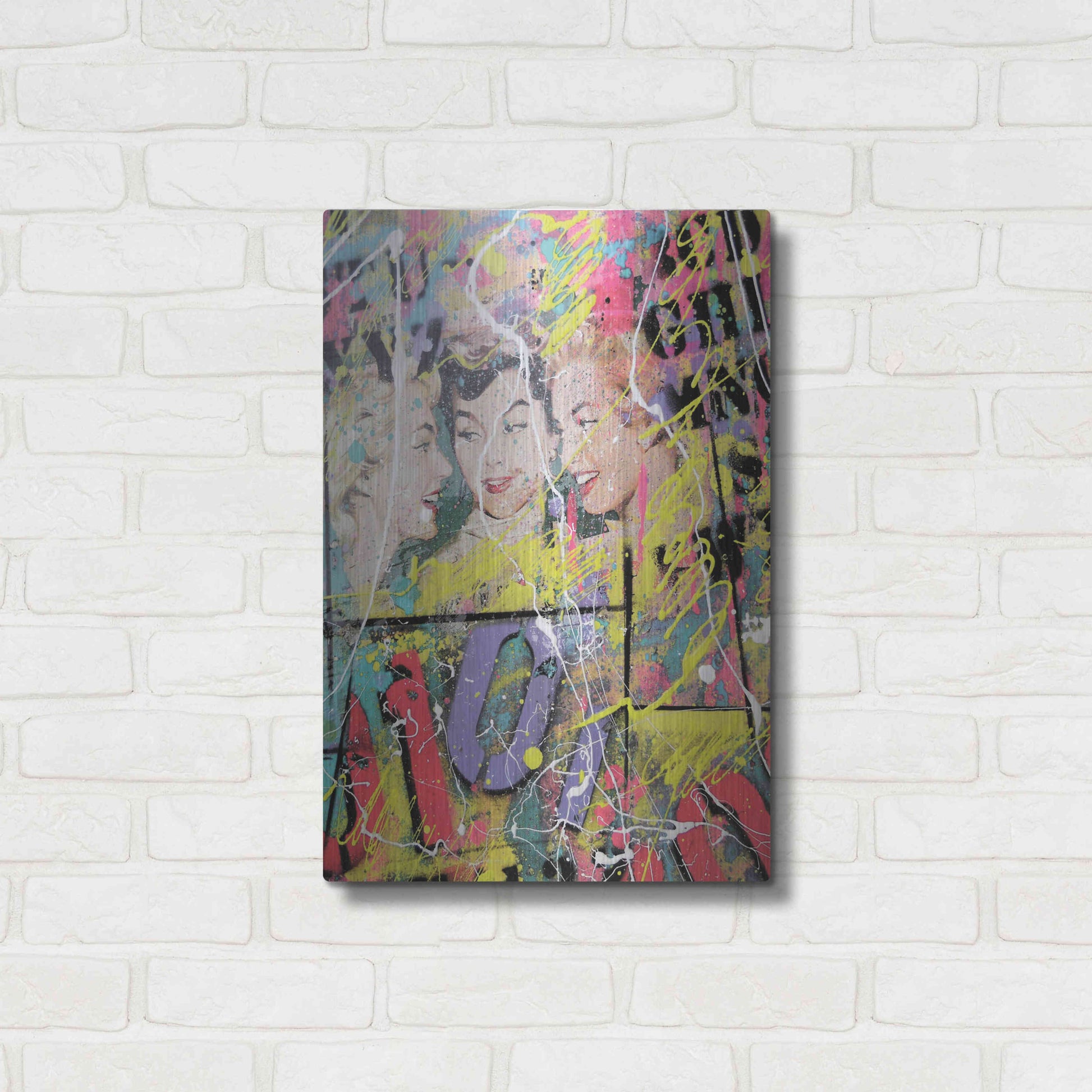 Luxe Metal Art 'Gossip' by David Drioton, Metal Wall Art,16x24