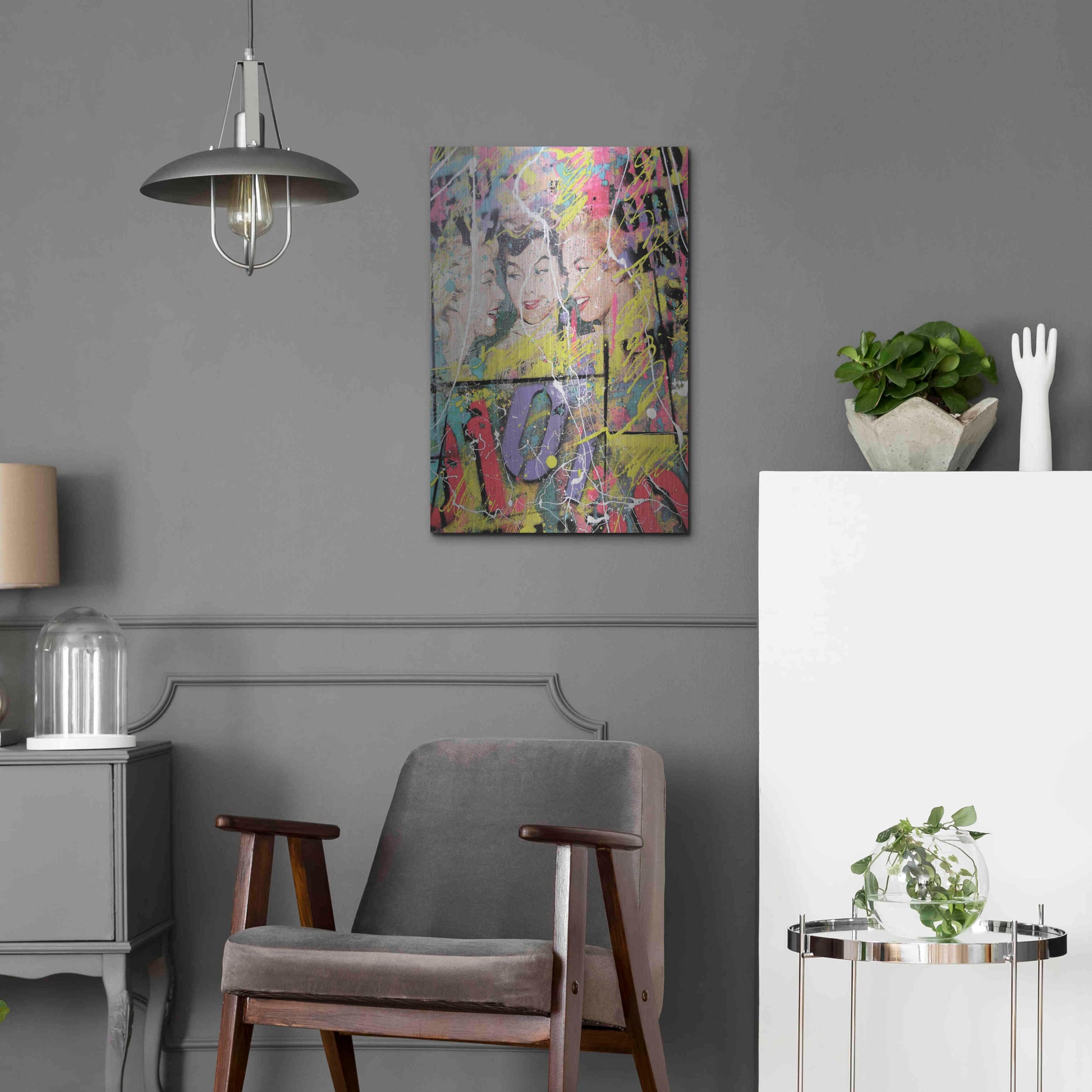 Luxe Metal Art 'Gossip' by David Drioton, Metal Wall Art,16x24