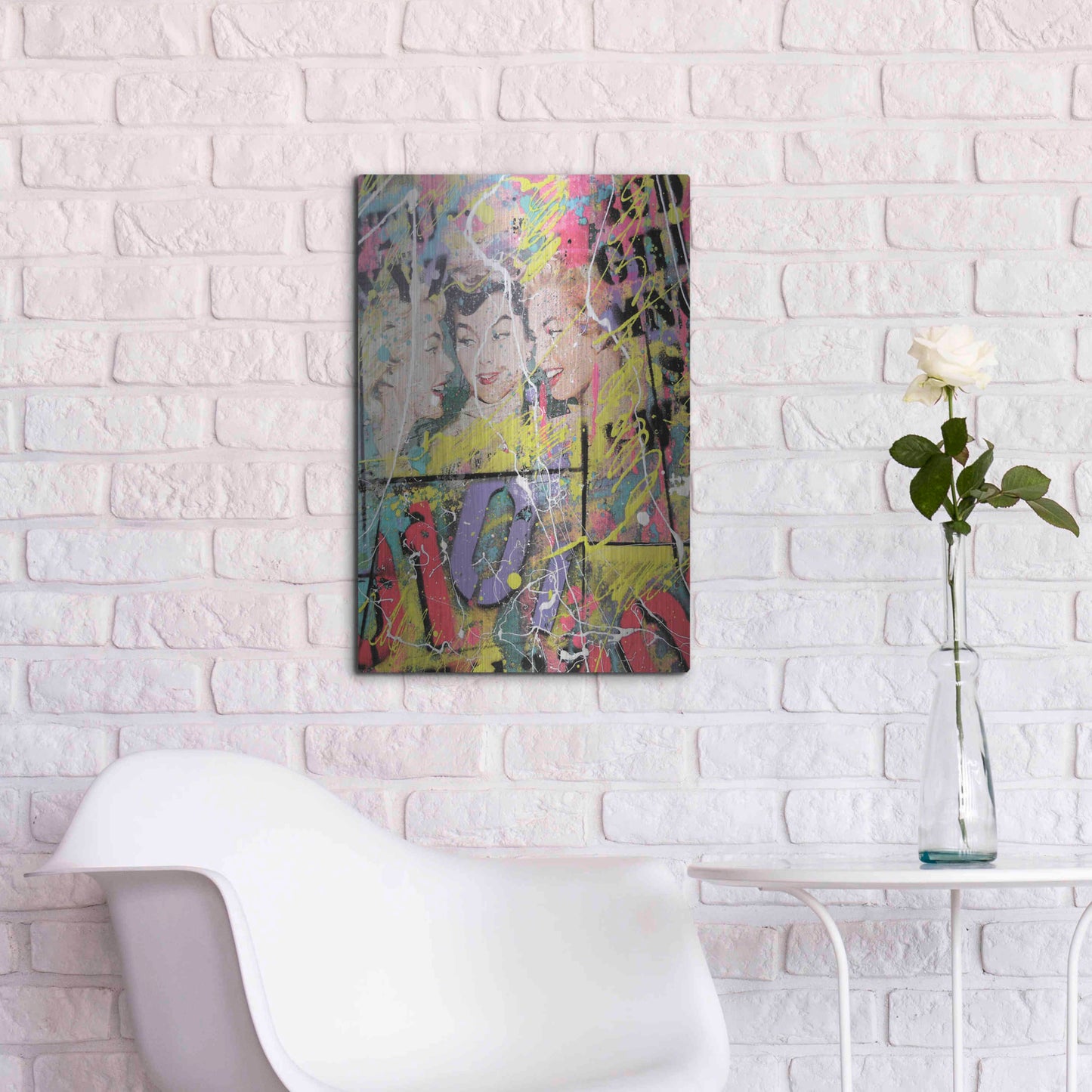 Luxe Metal Art 'Gossip' by David Drioton, Metal Wall Art,16x24