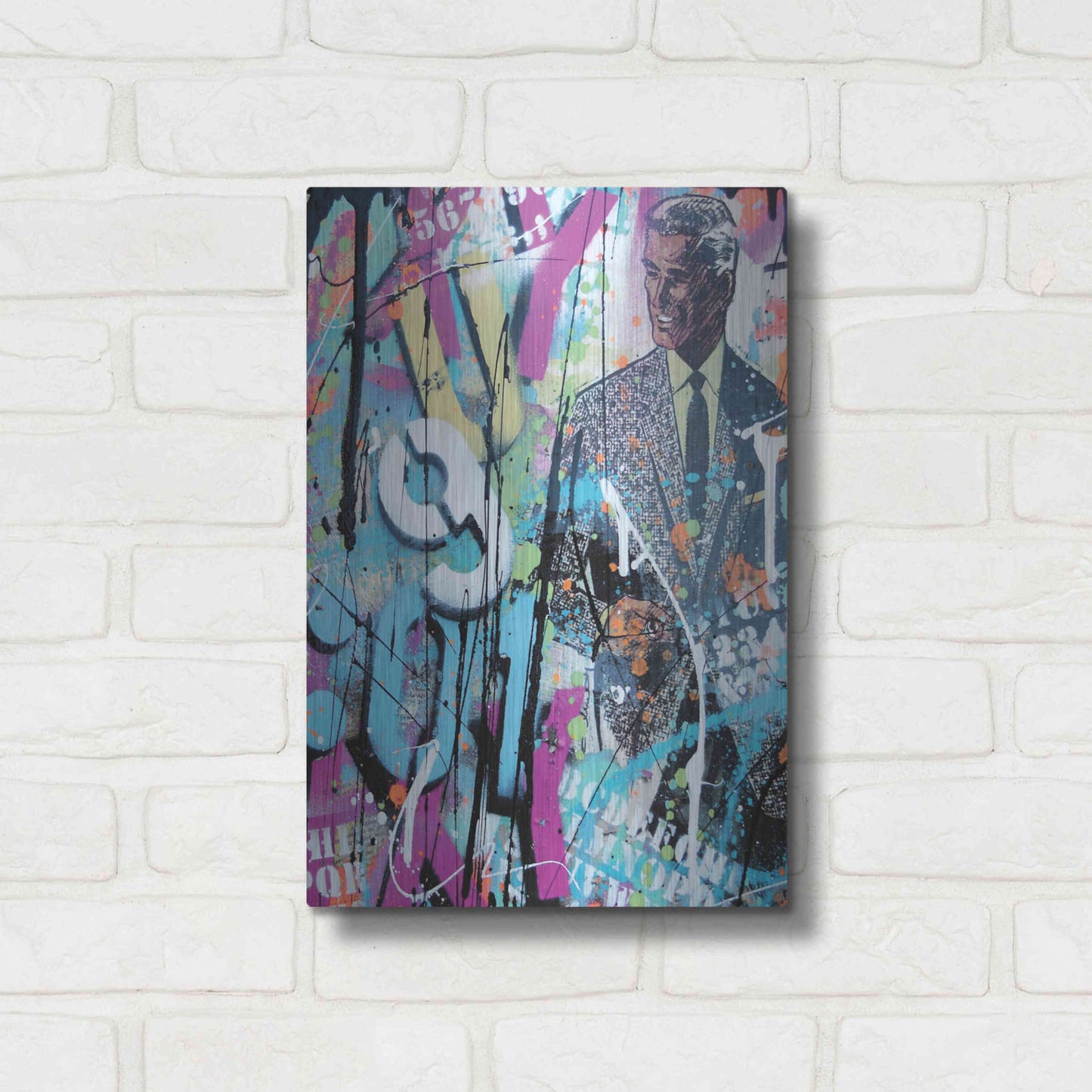 Luxe Metal Art 'Graffiti comics' by David Drioton, Metal Wall Art,12x16