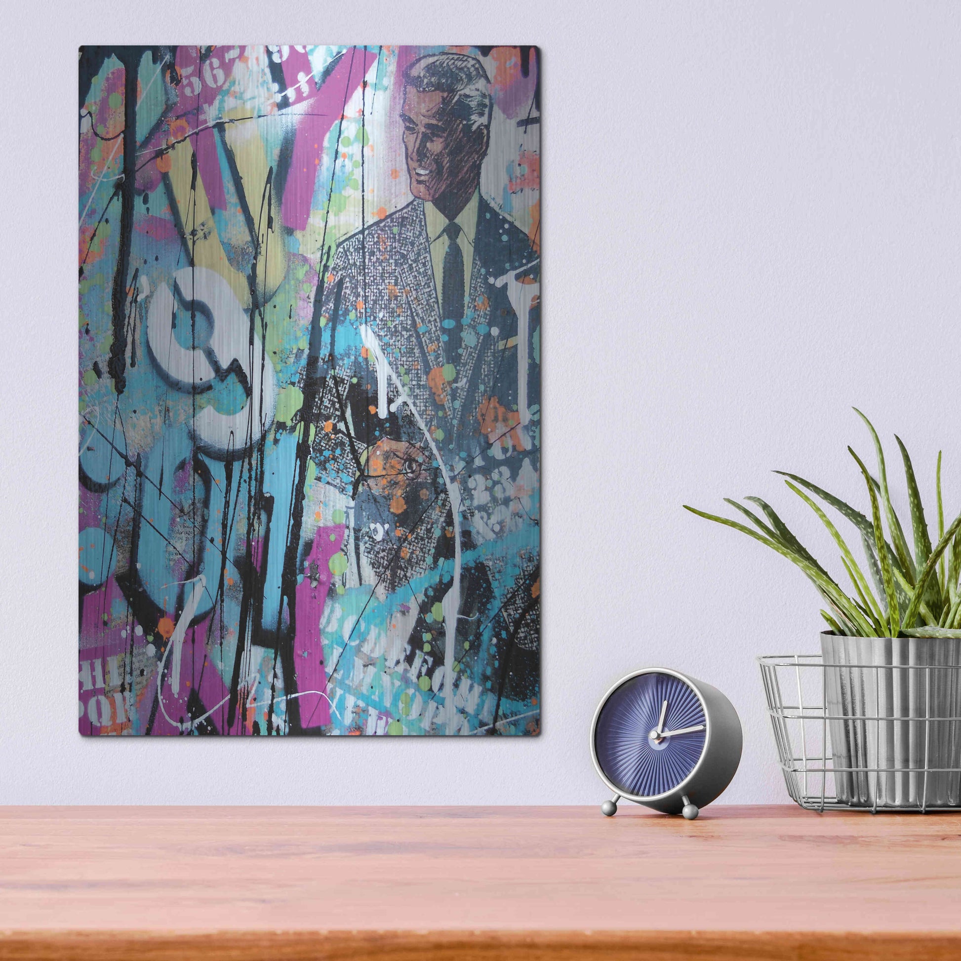 Luxe Metal Art 'Graffiti comics' by David Drioton, Metal Wall Art,12x16