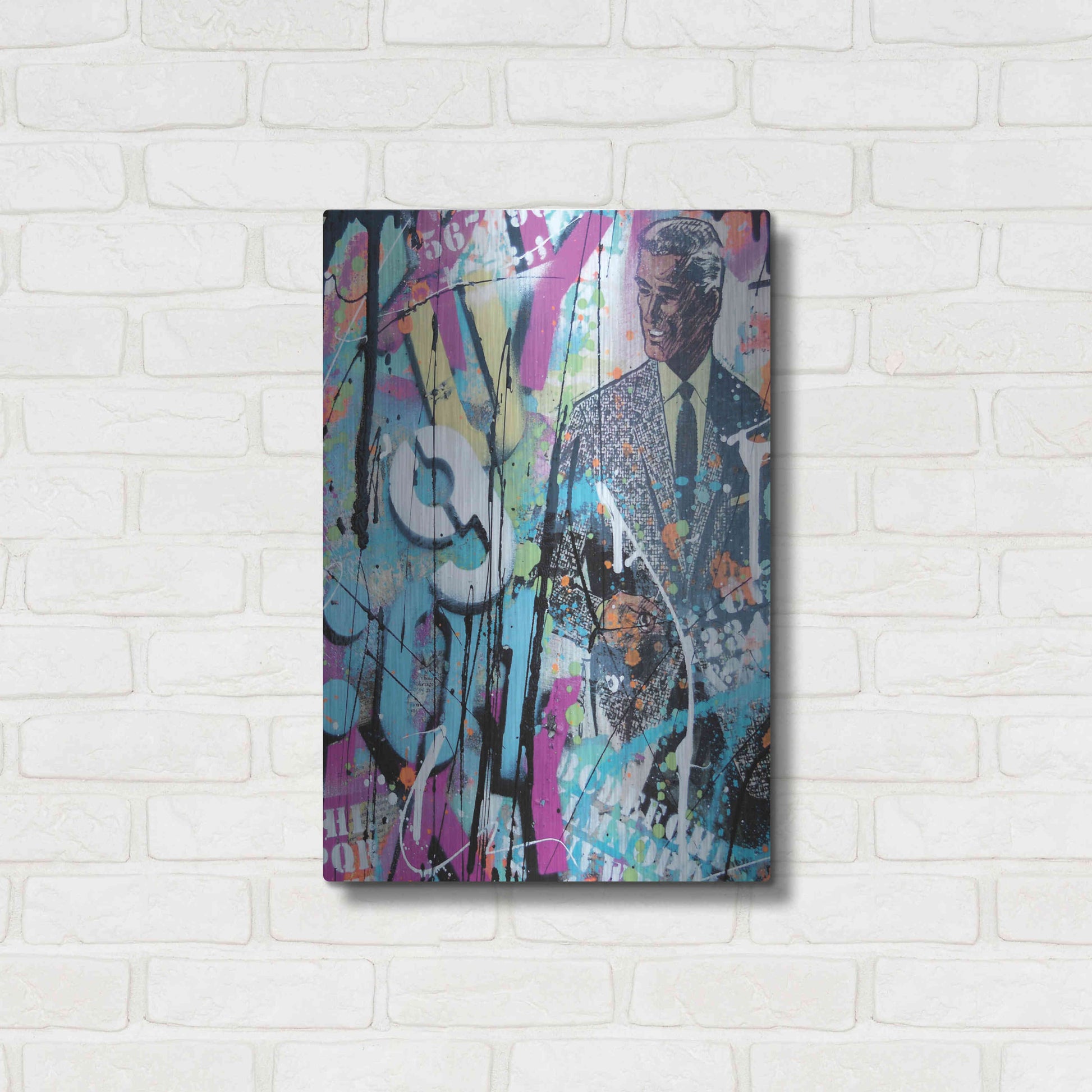 Luxe Metal Art 'Graffiti comics' by David Drioton, Metal Wall Art,16x24