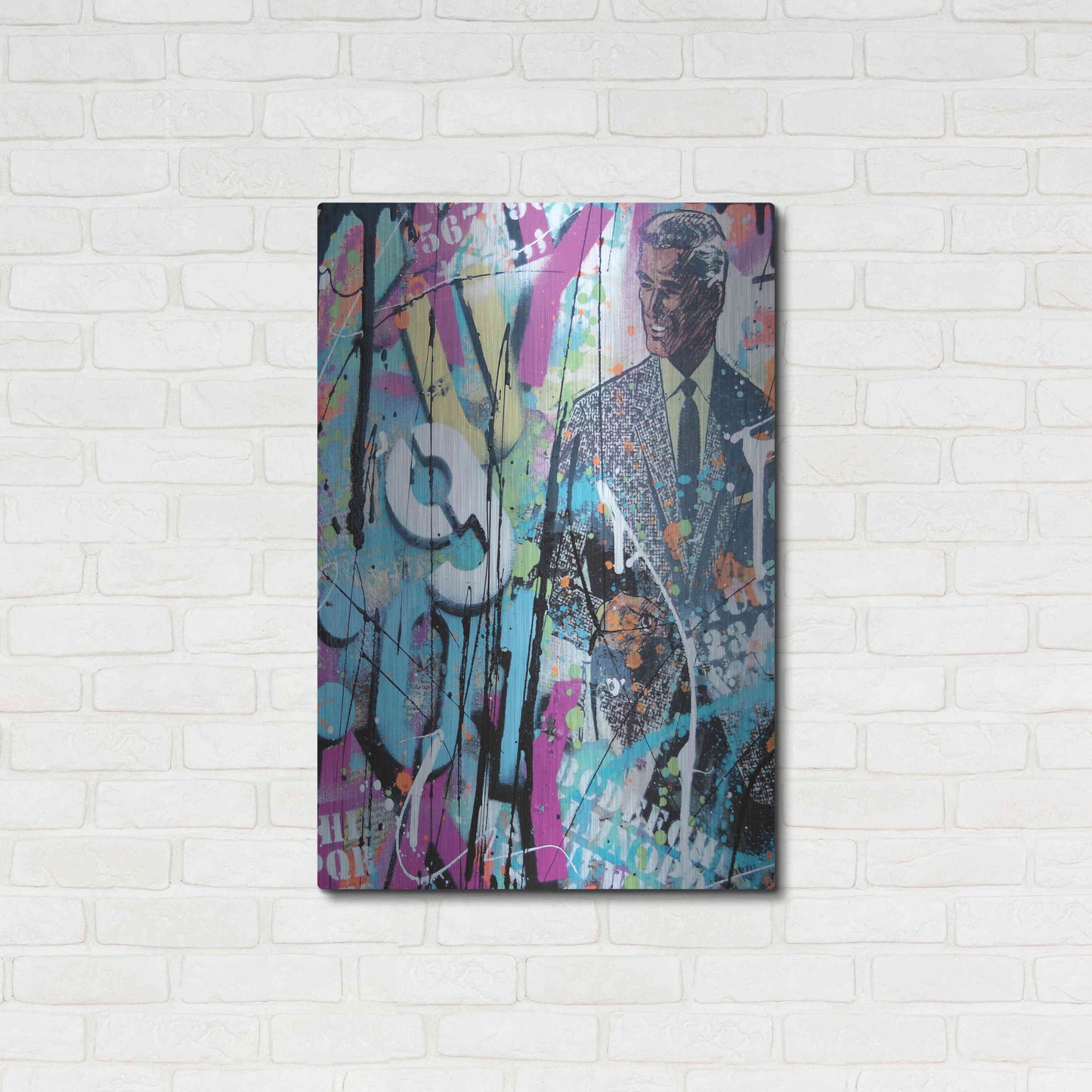 Luxe Metal Art 'Graffiti comics' by David Drioton, Metal Wall Art,24x36