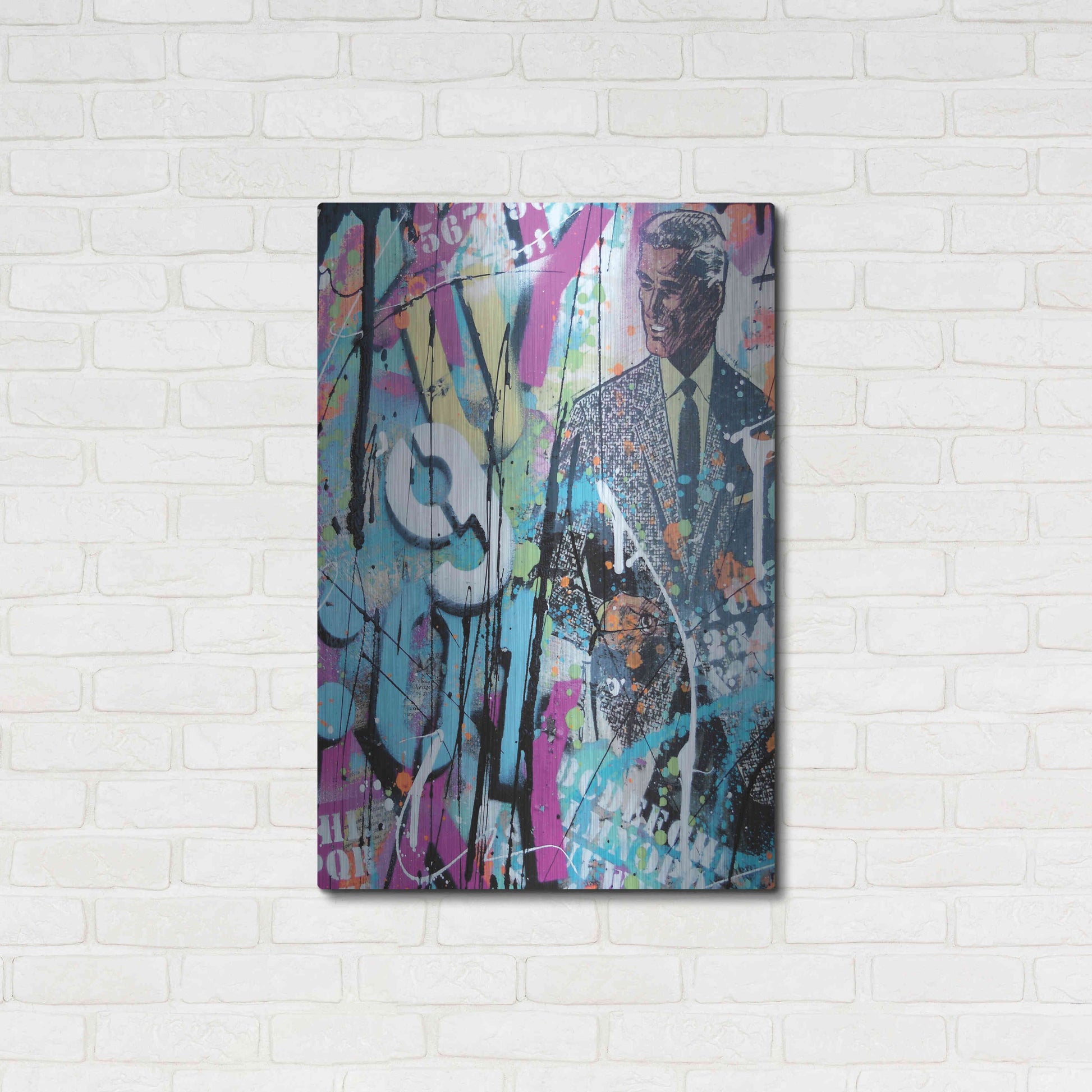 Luxe Metal Art 'Graffiti comics' by David Drioton, Metal Wall Art,24x36