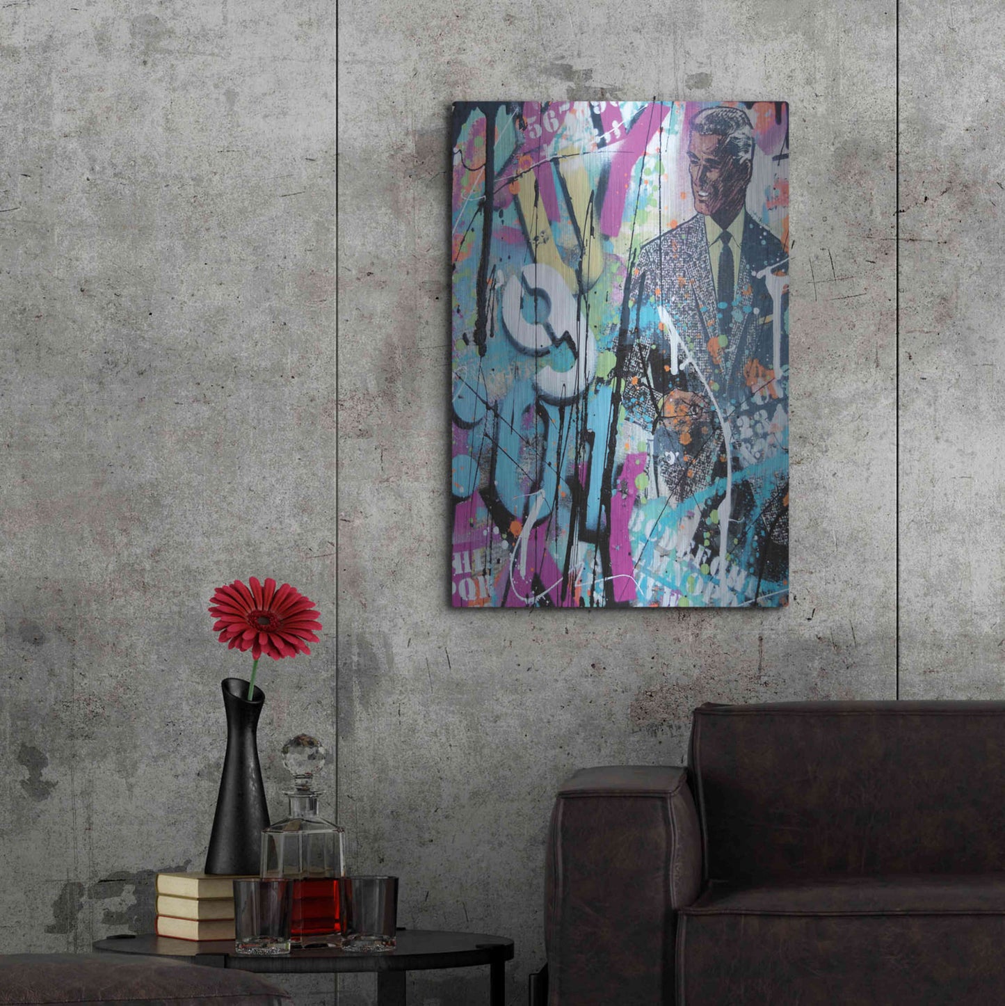 Luxe Metal Art 'Graffiti comics' by David Drioton, Metal Wall Art,24x36