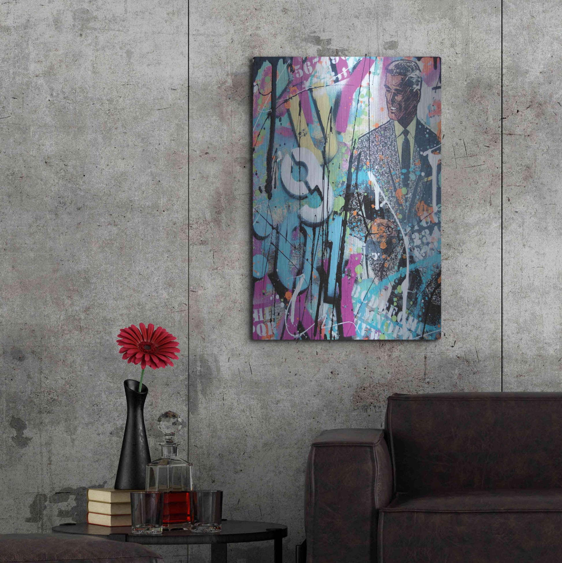 Luxe Metal Art 'Graffiti comics' by David Drioton, Metal Wall Art,24x36