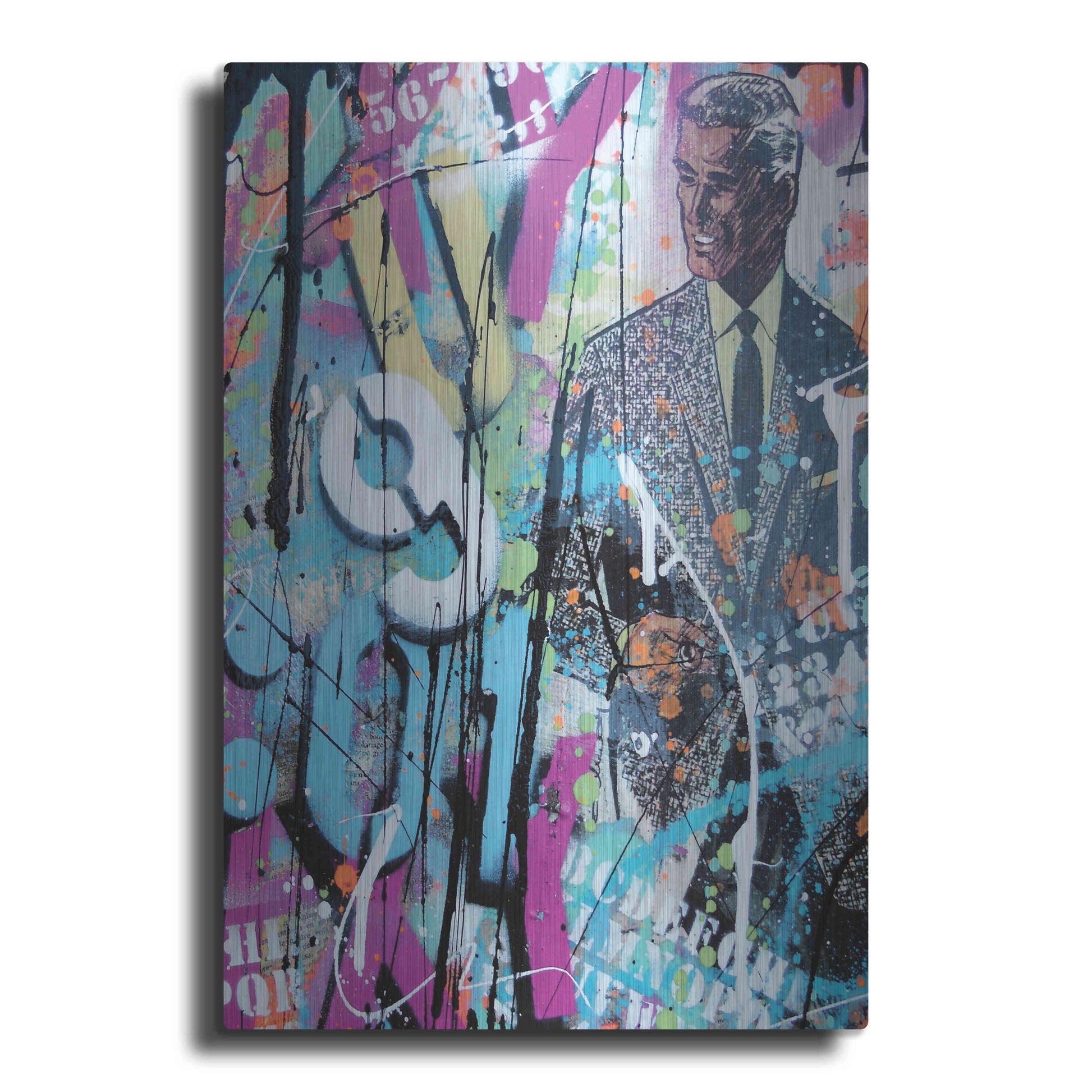 Luxe Metal Art 'Graffiti comics' by David Drioton, Metal Wall Art