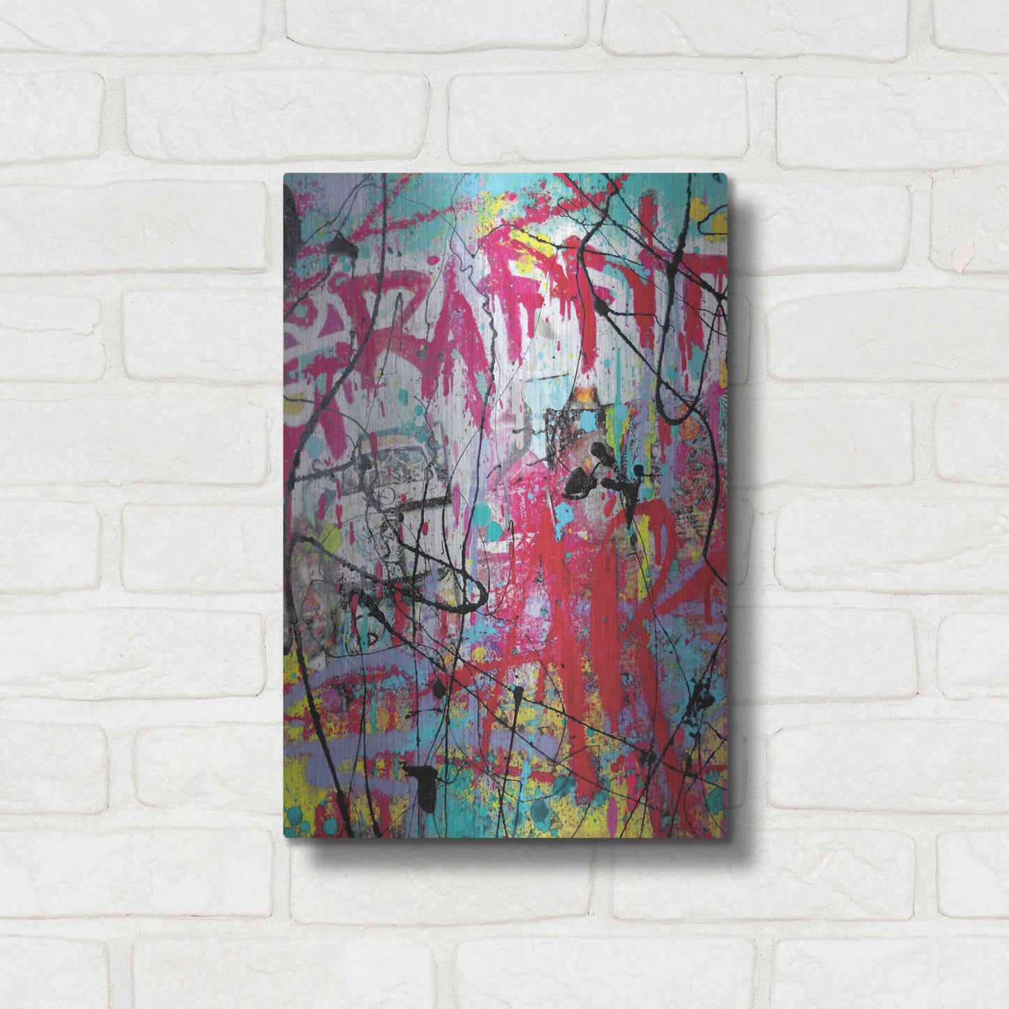 Luxe Metal Art 'Graffiti' by David Drioton, Metal Wall Art,12x16