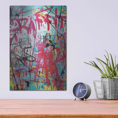 Luxe Metal Art 'Graffiti' by David Drioton, Metal Wall Art,12x16