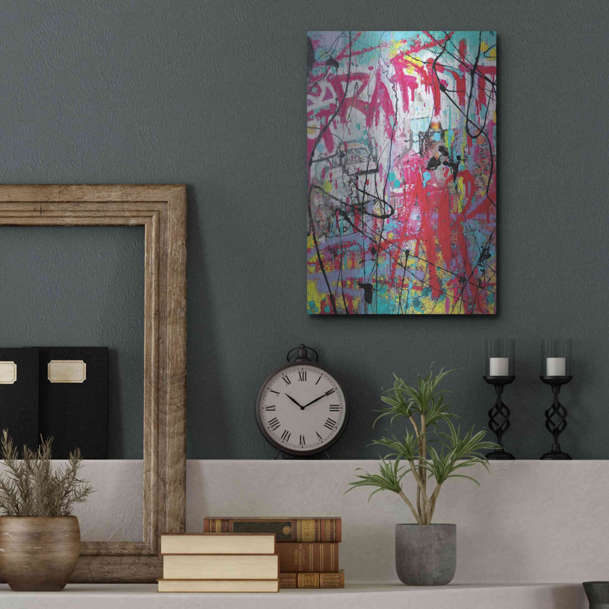 Luxe Metal Art 'Graffiti' by David Drioton, Metal Wall Art,12x16