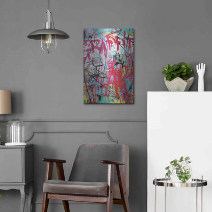 Luxe Metal Art 'Graffiti' by David Drioton, Metal Wall Art,16x24