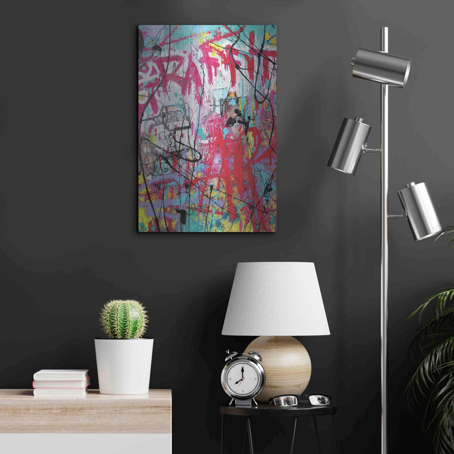 Luxe Metal Art 'Graffiti' by David Drioton, Metal Wall Art,16x24