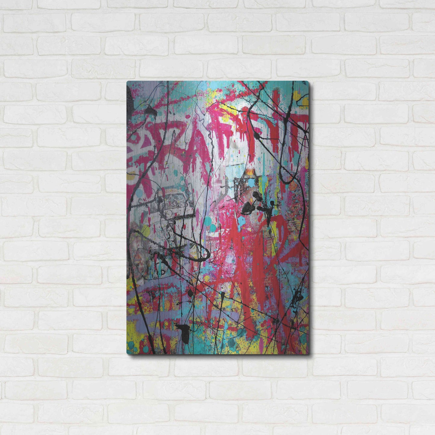 Luxe Metal Art 'Graffiti' by David Drioton, Metal Wall Art,24x36