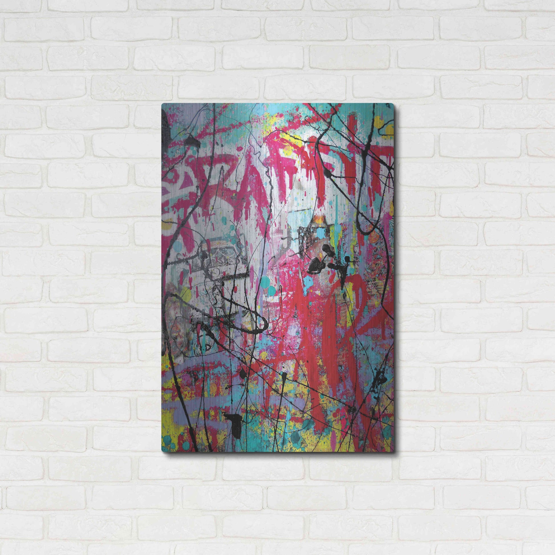 Luxe Metal Art 'Graffiti' by David Drioton, Metal Wall Art,24x36