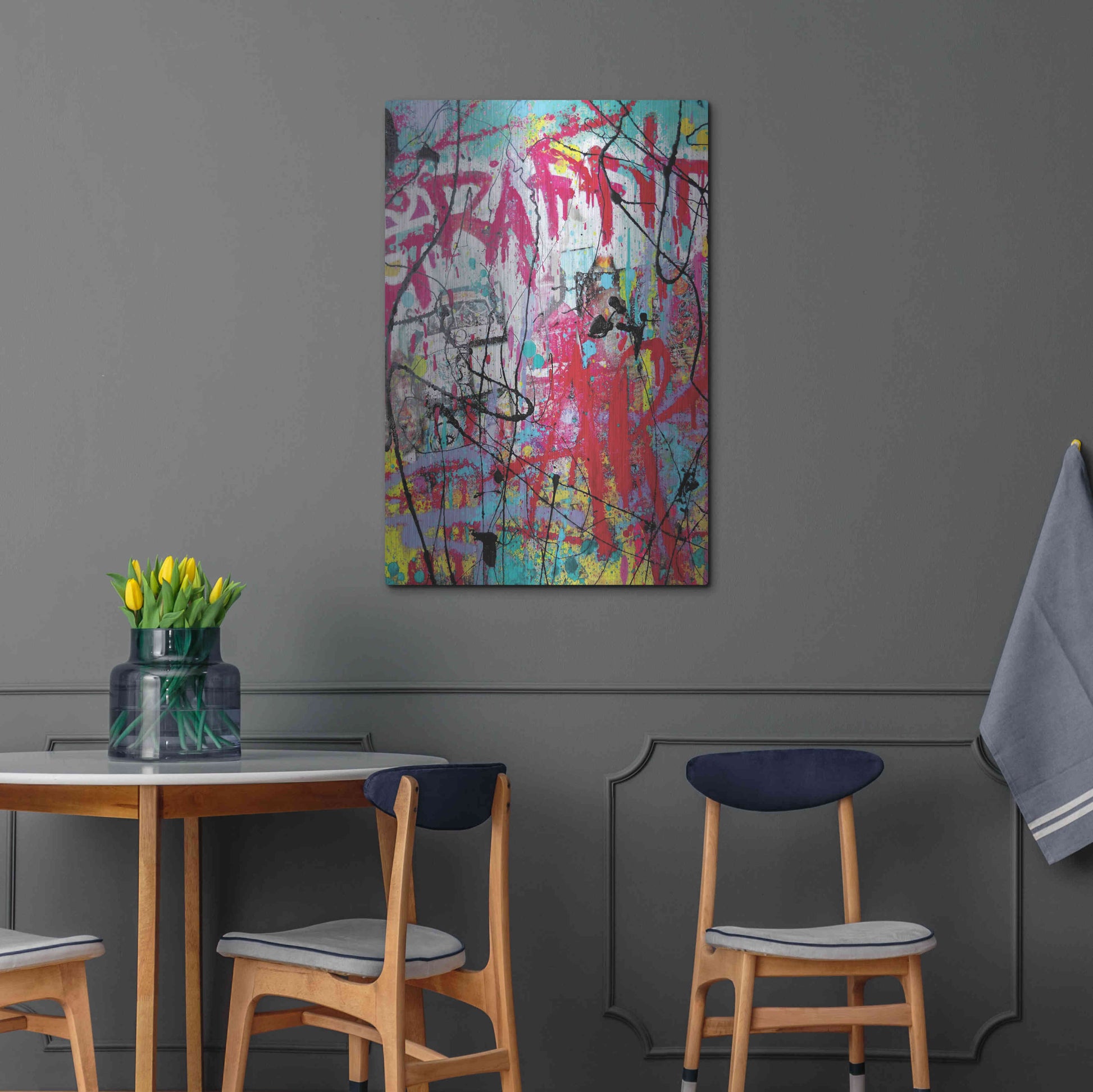 Luxe Metal Art 'Graffiti' by David Drioton, Metal Wall Art,24x36